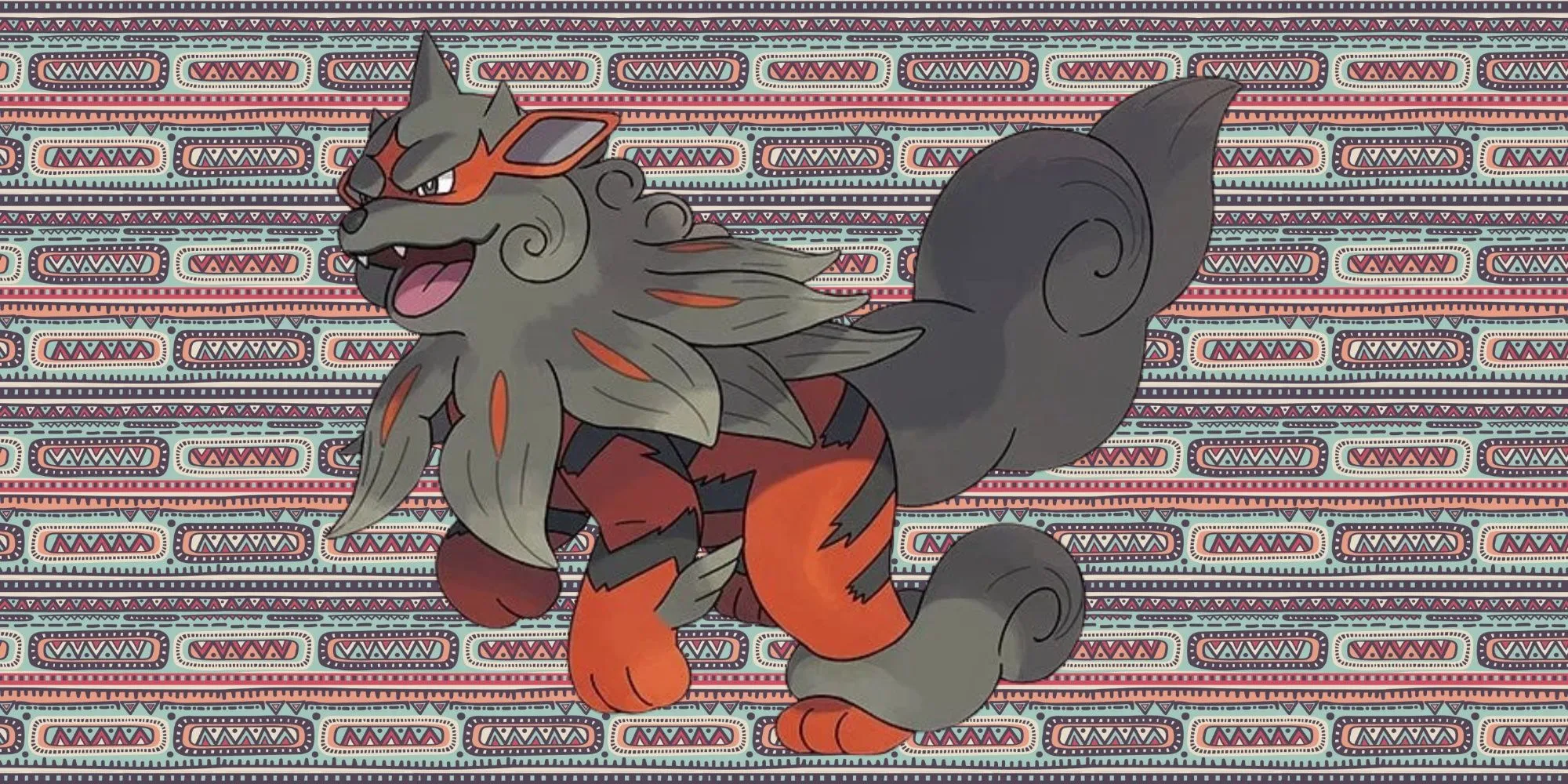 Arcanine dạng Hisui hùng vĩ với bộ lông xù và sừng đá