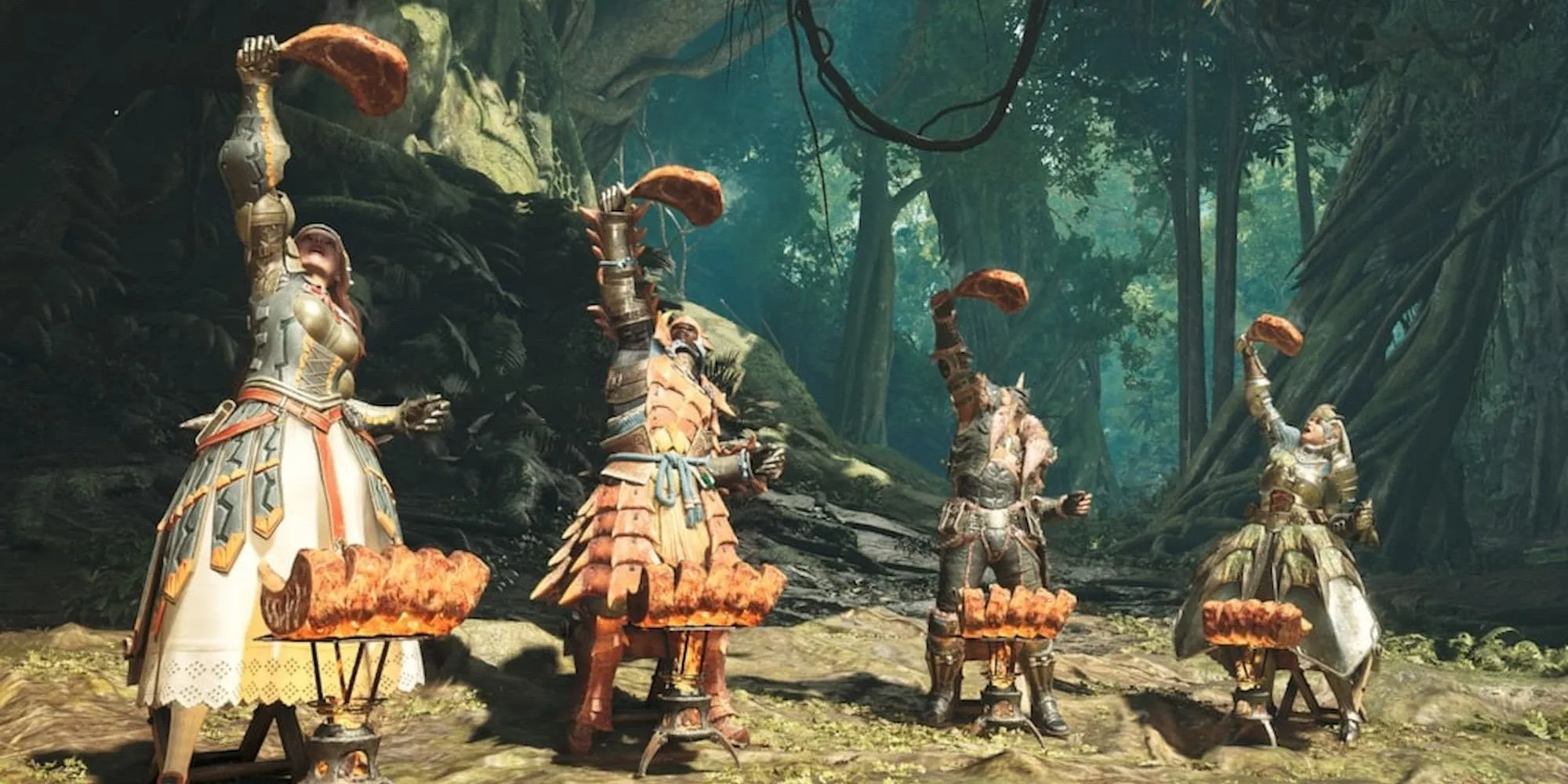 Bếp nướng BBQ di động quen thuộc trong Monster Hunter Wilds, gợi ý về các thành tựu linh tinh thú vị