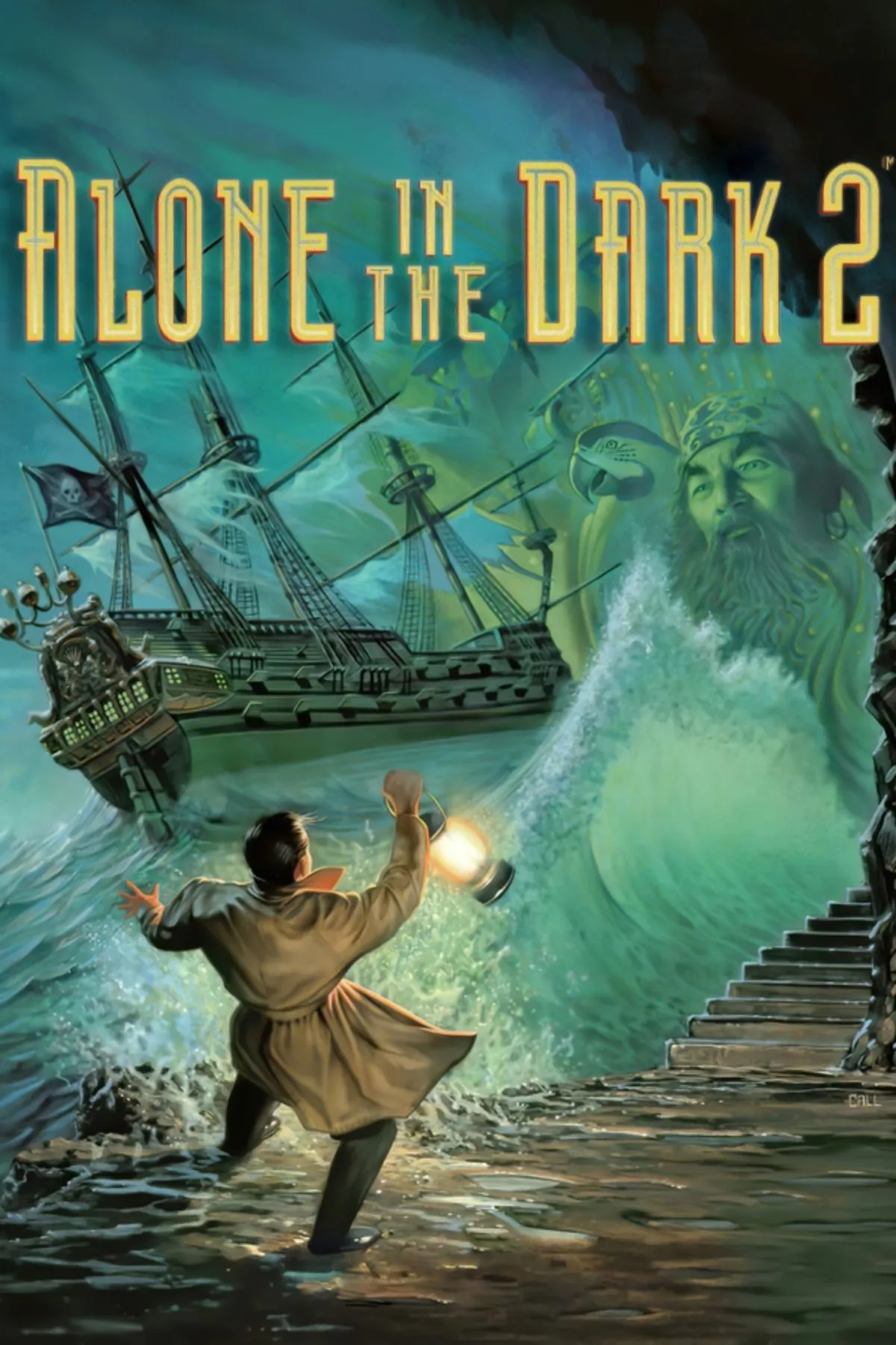 Bìa game chính thức của Alone in the Dark 2 phiên bản gốc, mang đậm phong cách nghệ thuật cổ điển