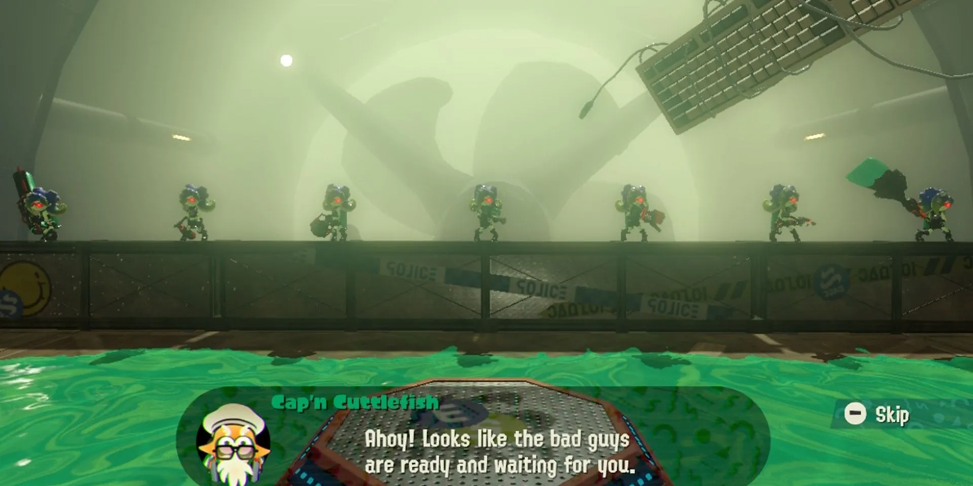 Các Octoling bị tẩy não trong màn chơi Girl Power Station của Splatoon 2