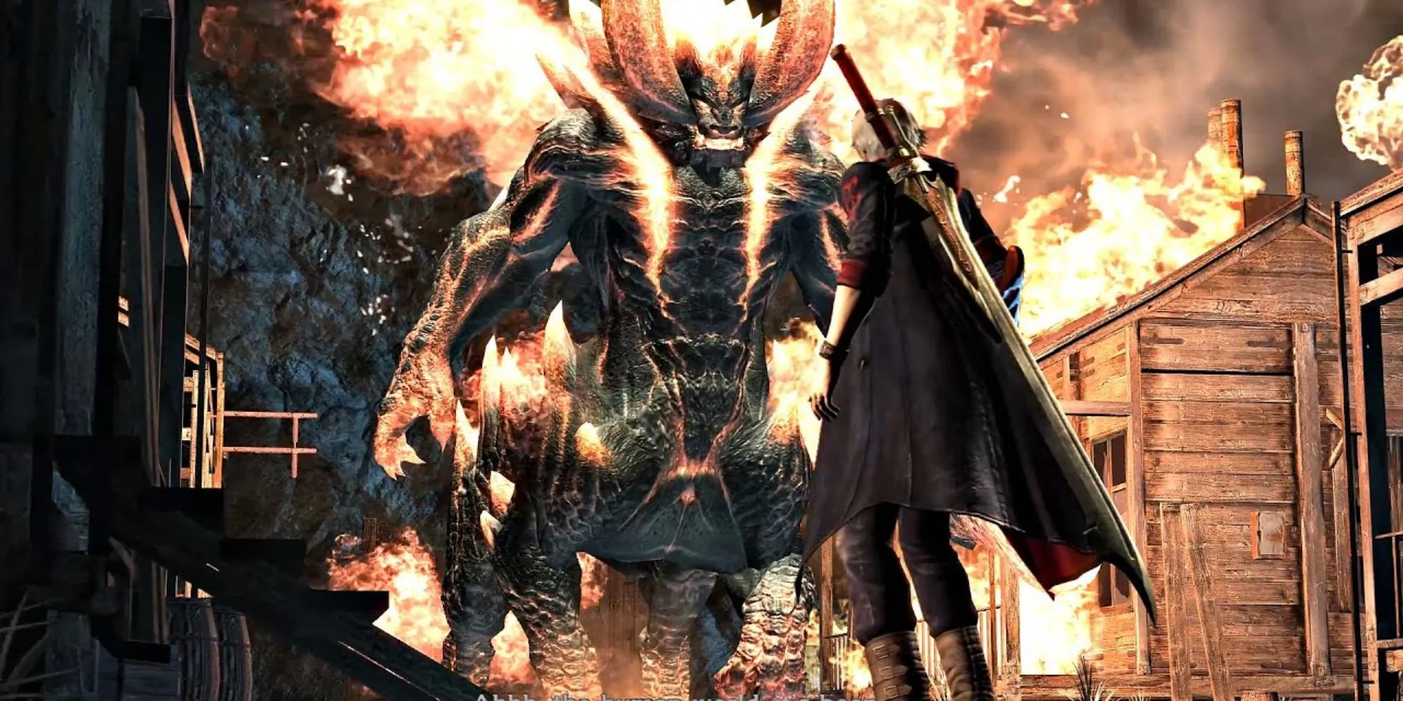 Dante đối đầu với trùm Berial rực lửa trong Devil May Cry 4