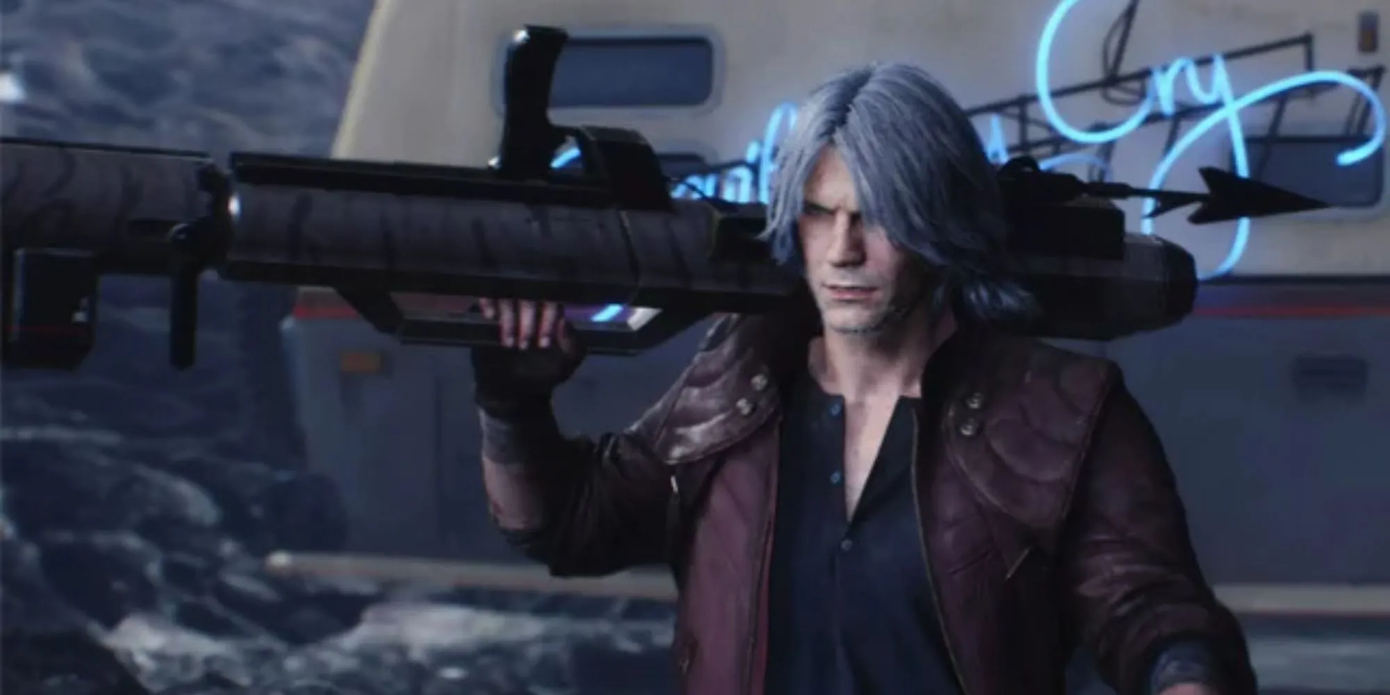 Dante sử dụng súng phóng lựu Kalina Ann II trong Devil May Cry 5