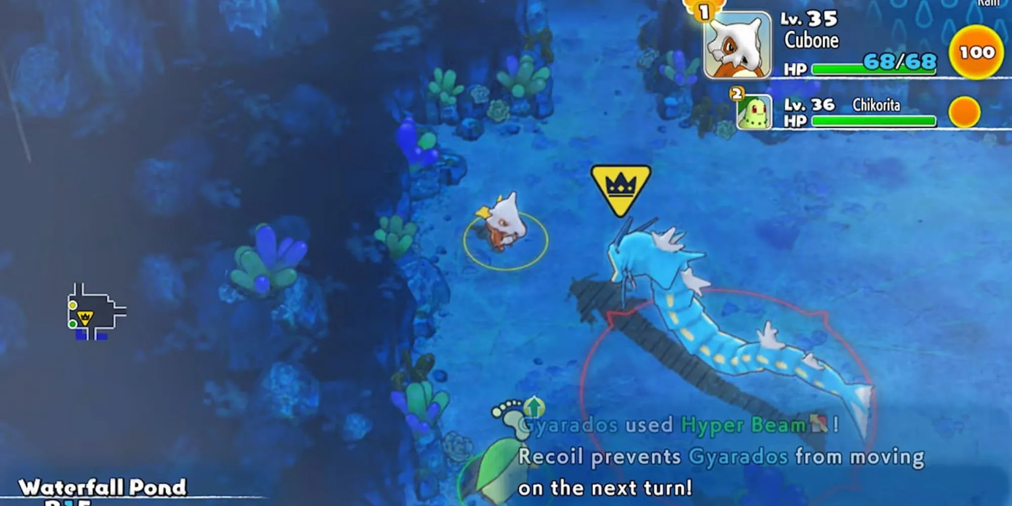Đội cứu hộ Pokémon chiến đấu Gyarados trong Pokémon Mystery Dungeon: Rescue Team DX