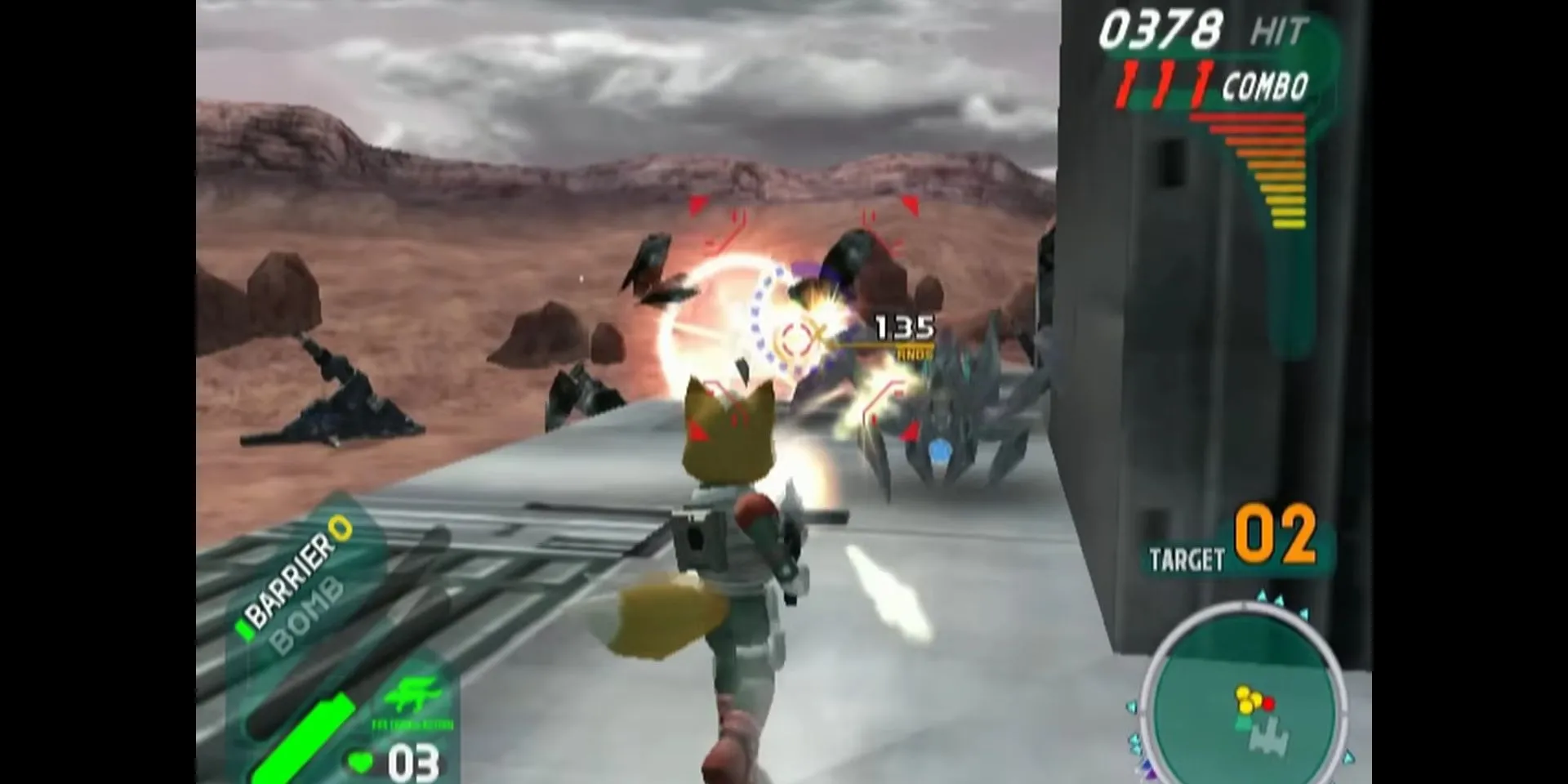 Fox McCloud chiến đấu trên bộ trong Star Fox Assault GameCube