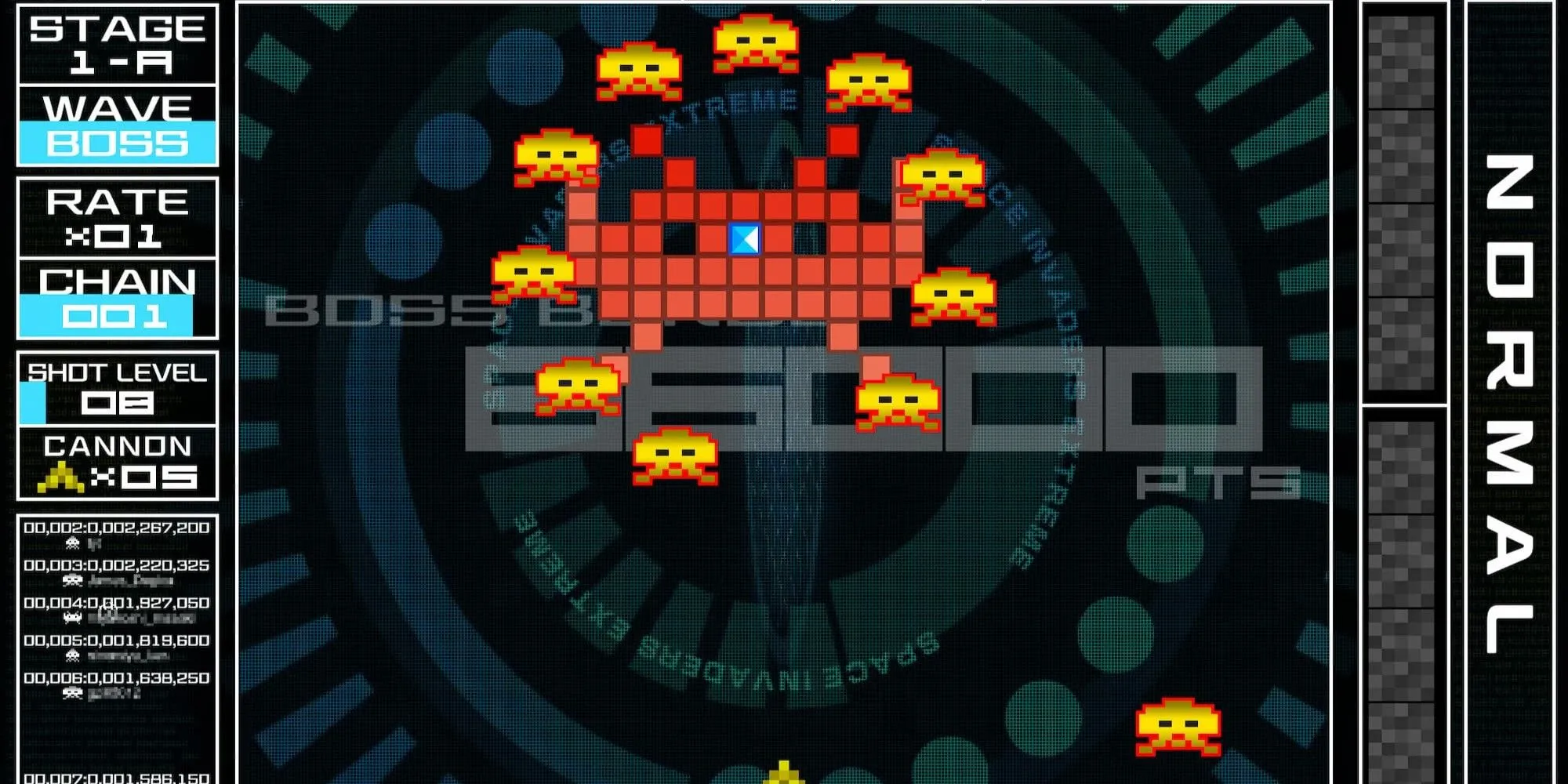 Gameplay Space Invaders Extreme với đồ họa hiện đại và hiệu ứng bắt mắt