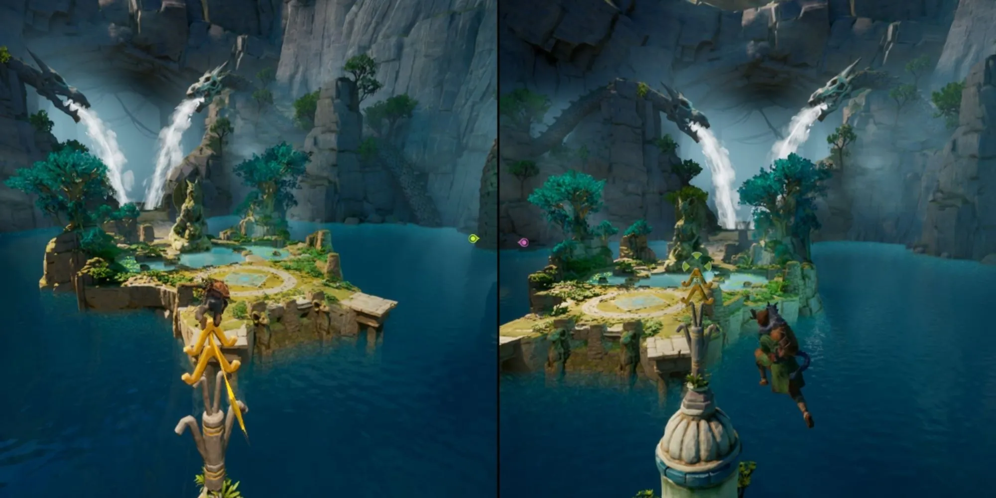 Giải đố biểu tượng geyser trong Split Fiction Water Temple