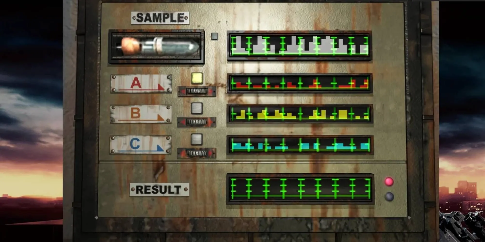 Giao diện câu đố mẫu nước phức tạp trong Resident Evil 3 Nemesis