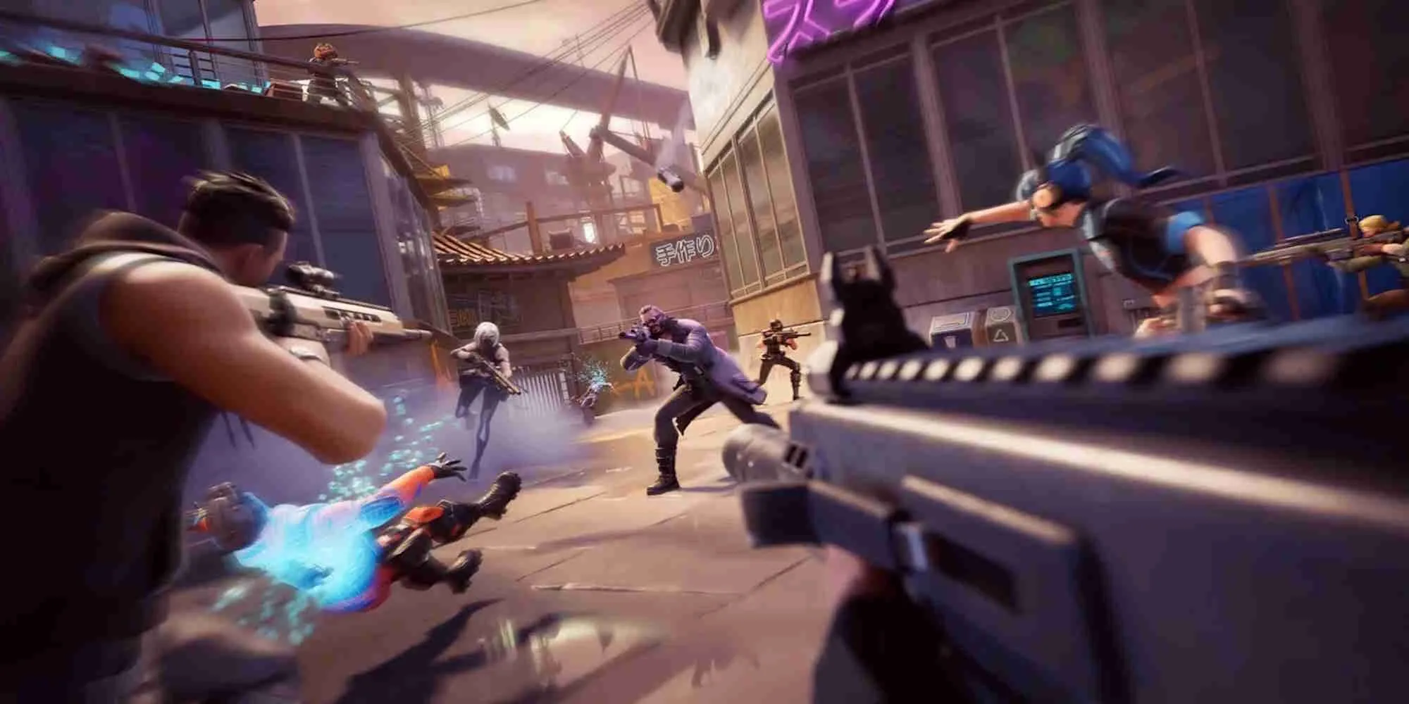 Giao diện chế độ chơi Fortnite Ballistic với góc nhìn thứ nhất