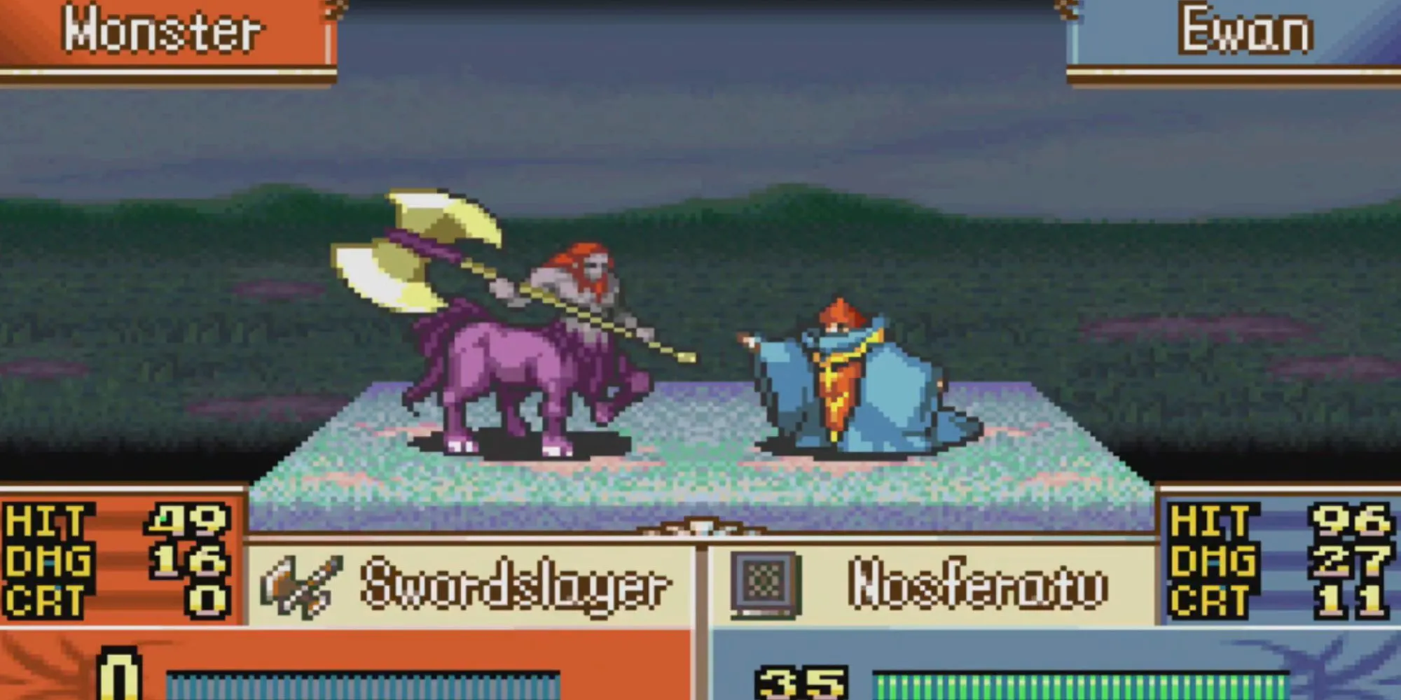 Giao diện chiến đấu chiến thuật theo lượt trên lưới ô vuông của Fire Emblem The Sacred Stones