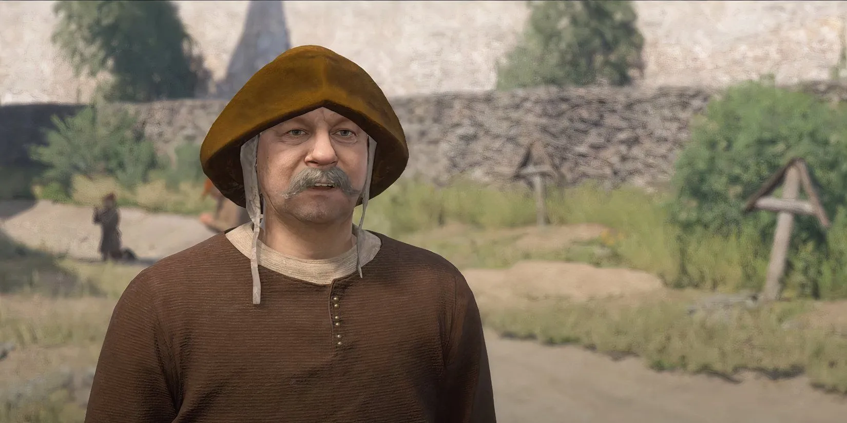 Henry hỏi chuyện người đào mộ gần nghĩa trang trong Kingdom Come Deliverance 2