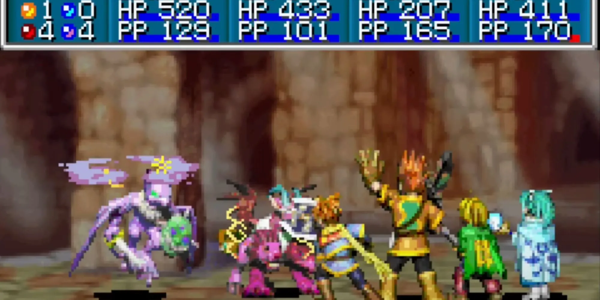 Hiệu ứng đồ họa mãn nhãn trong trận chiến của Golden Sun trên GBA