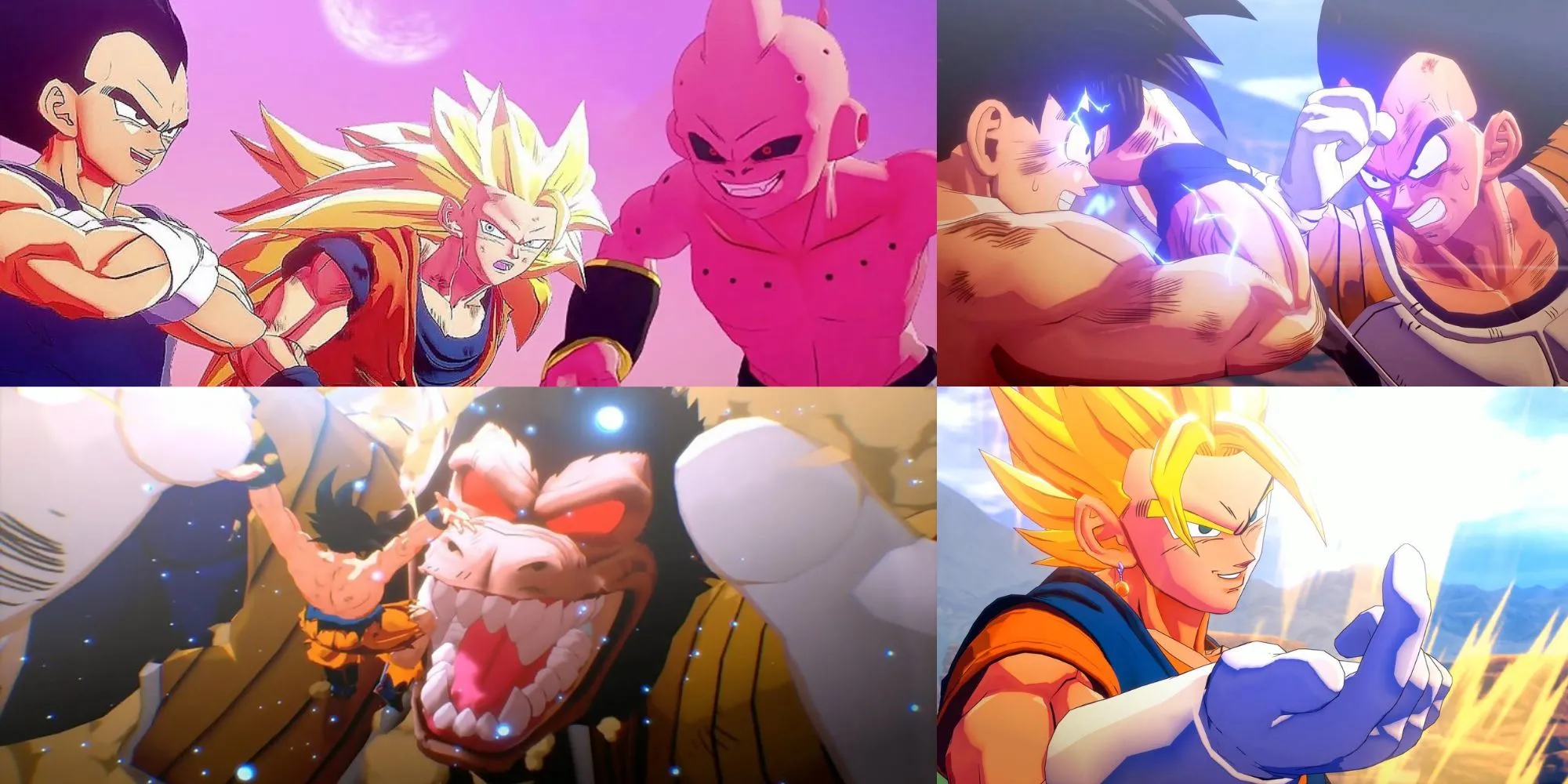 Hình ảnh chiến đấu và nhân vật trong game Dragon Ball Z: Kakarot thể hiện cơ chế gameplay hành động