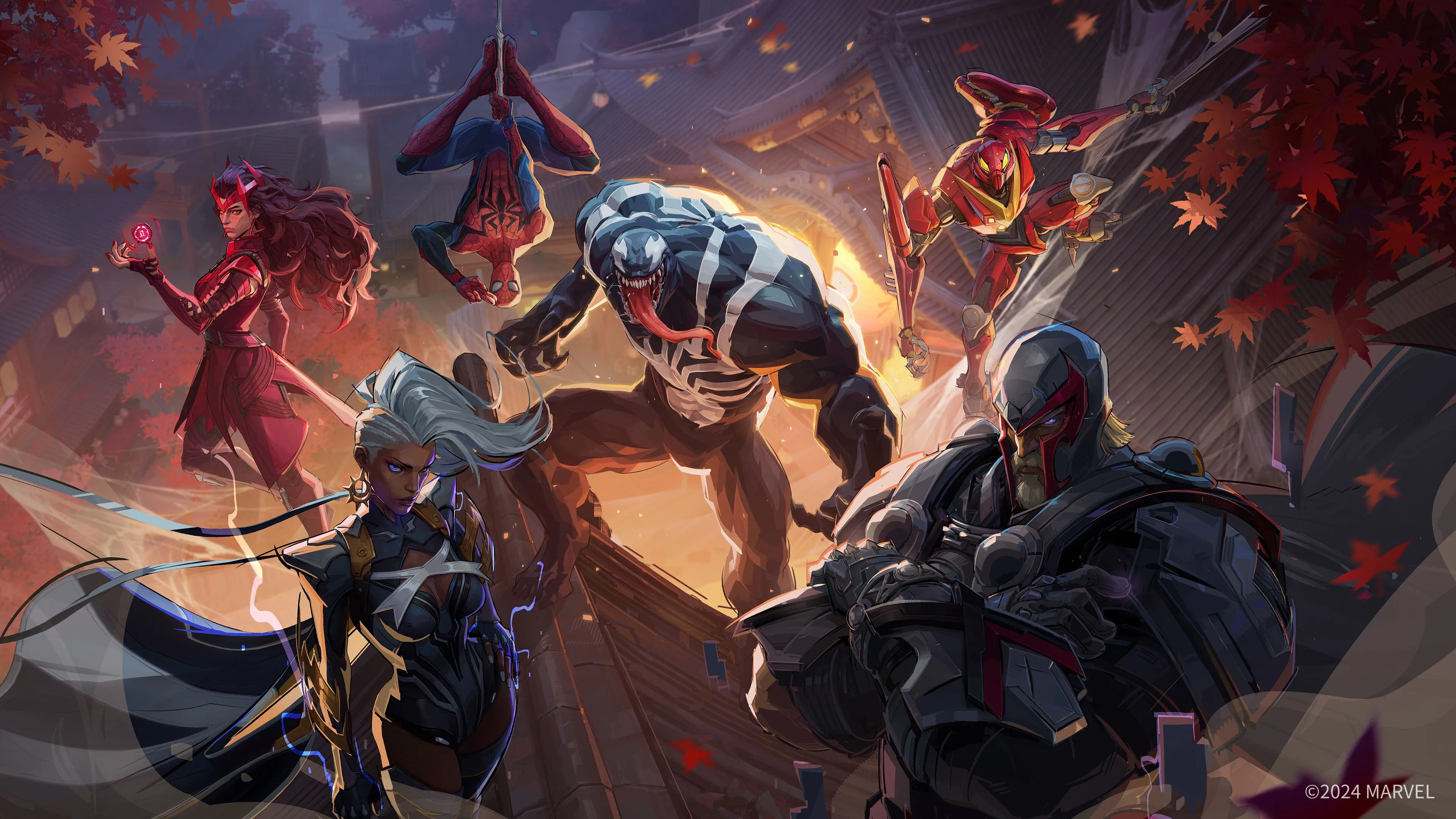 Hình ảnh quảng bá cho tựa game Marvel Rivals với nhiều nhân vật quen thuộc