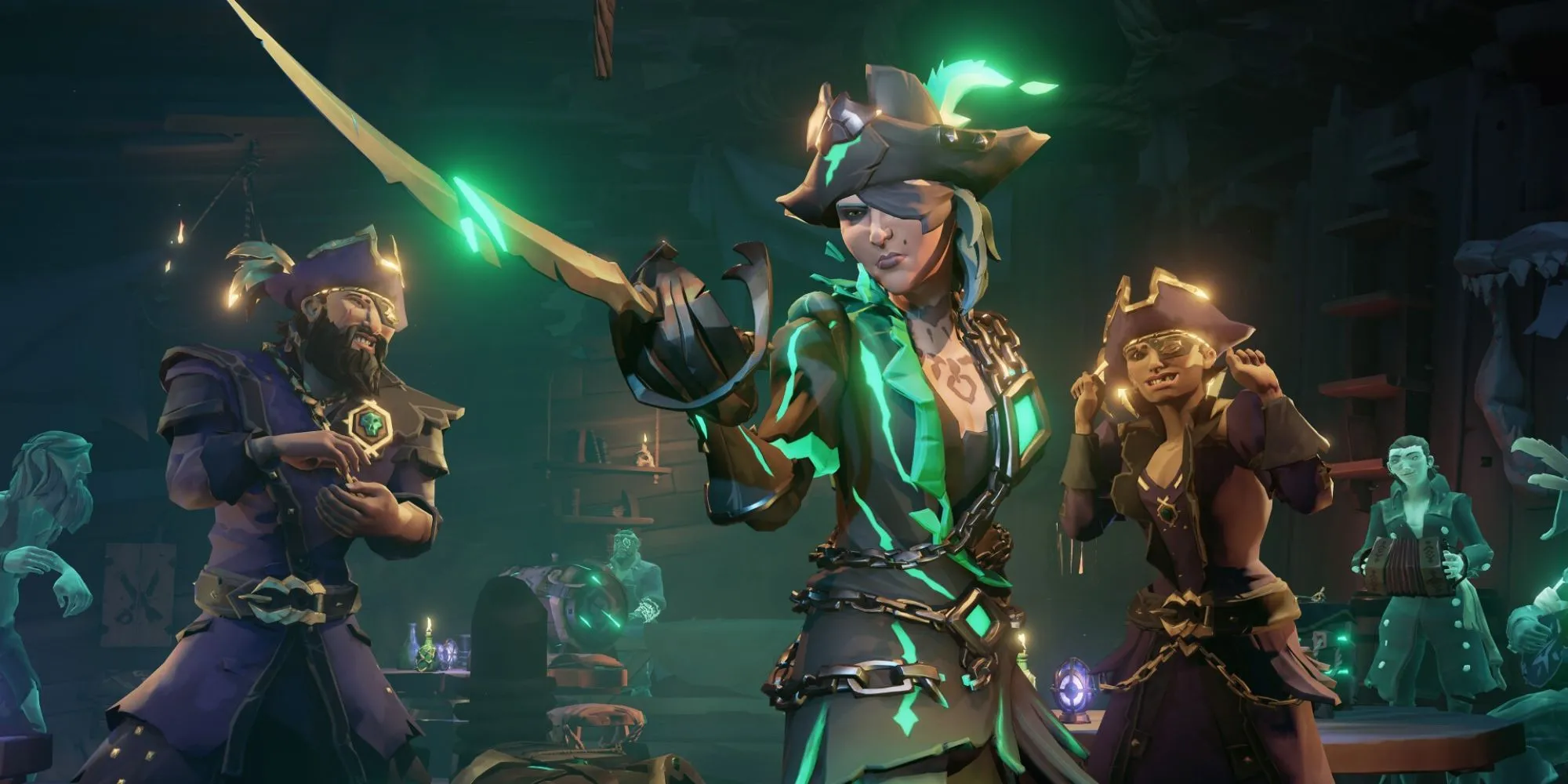 Hình ảnh tàu cướp biển trong Sea of Thieves trên biển