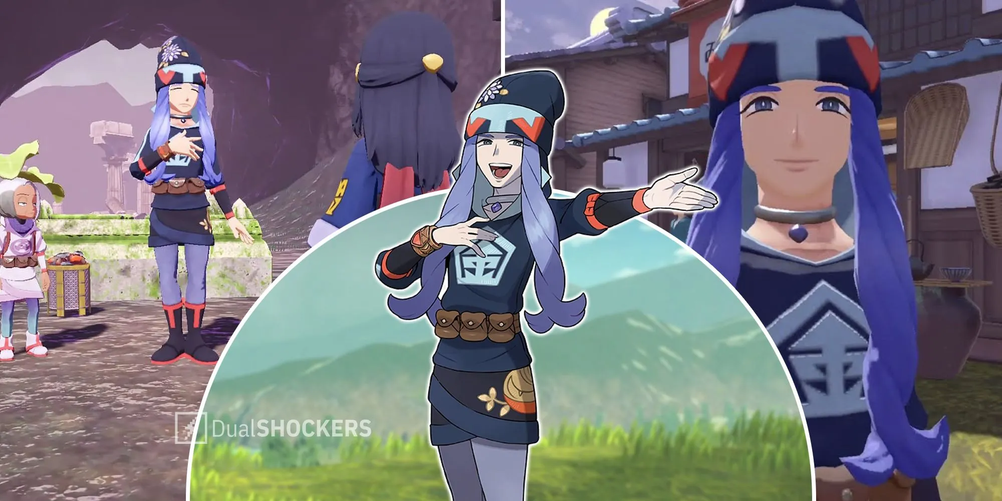 Huấn luyện viên Melli cùng Skuntank trong Pokemon Legends Arceus