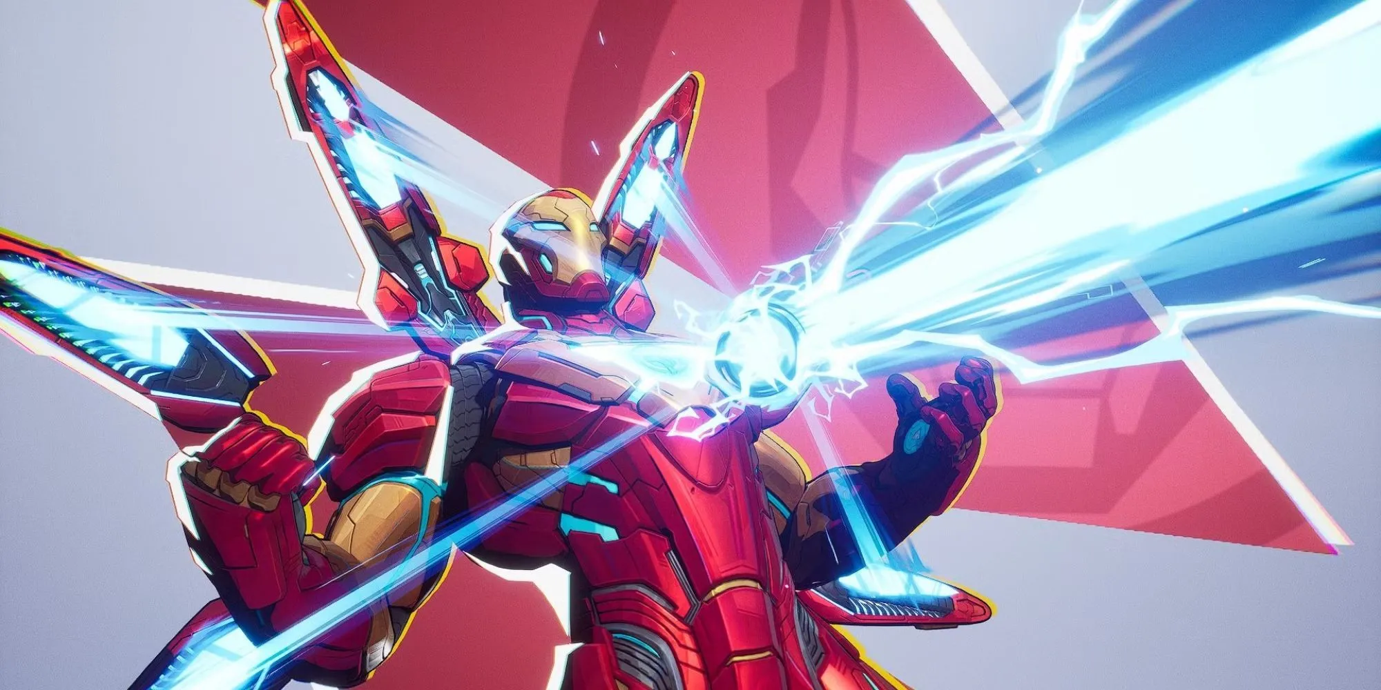 Iron Man bay lượn trên không tấn công The Thing từ xa trong Marvel Rivals