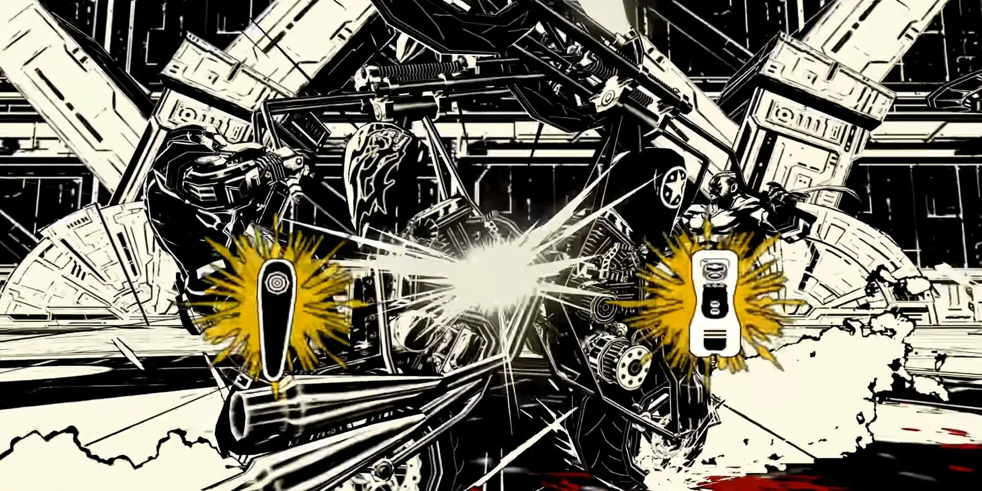 Jack đối đầu Kojack trên xe mô tô trong MadWorld với QTE điều khiển chuyển động