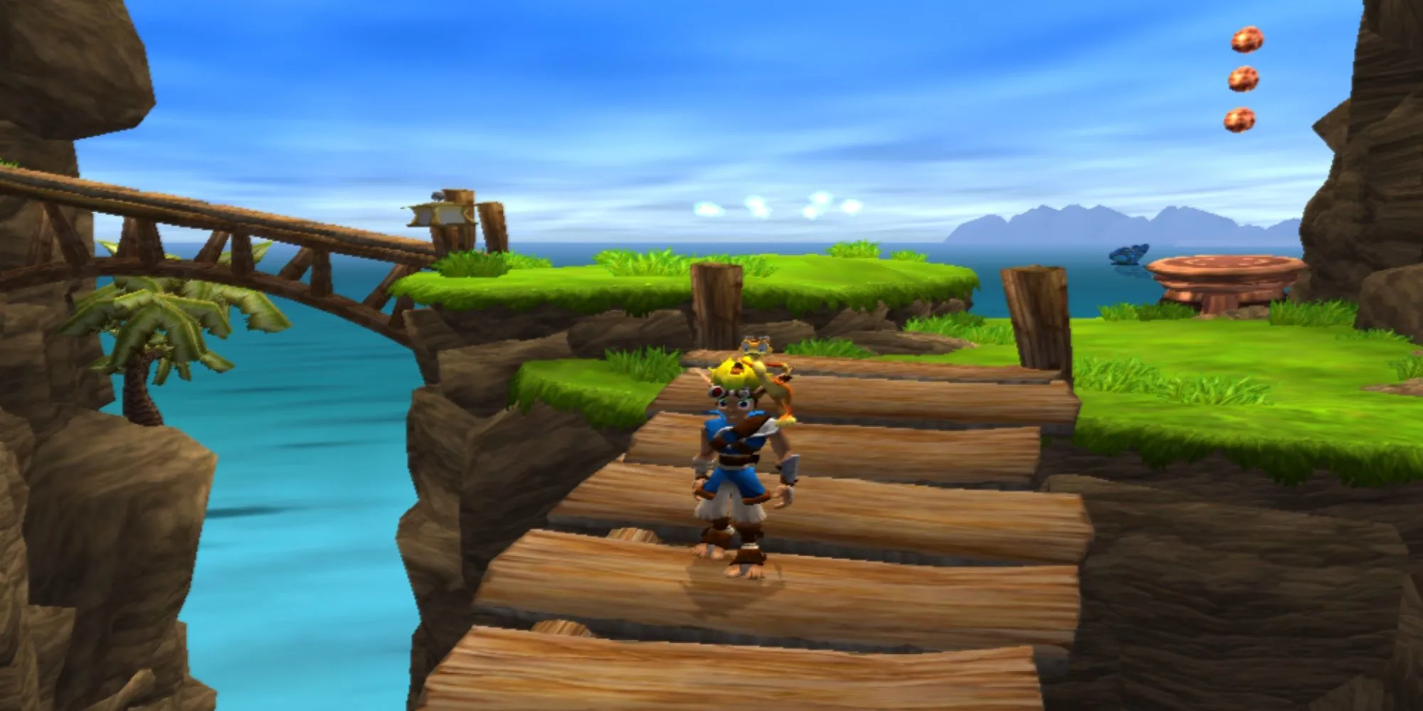 Jak và Daxter trong màn chơi đầu tiên trên PS2 đầy màu sắc