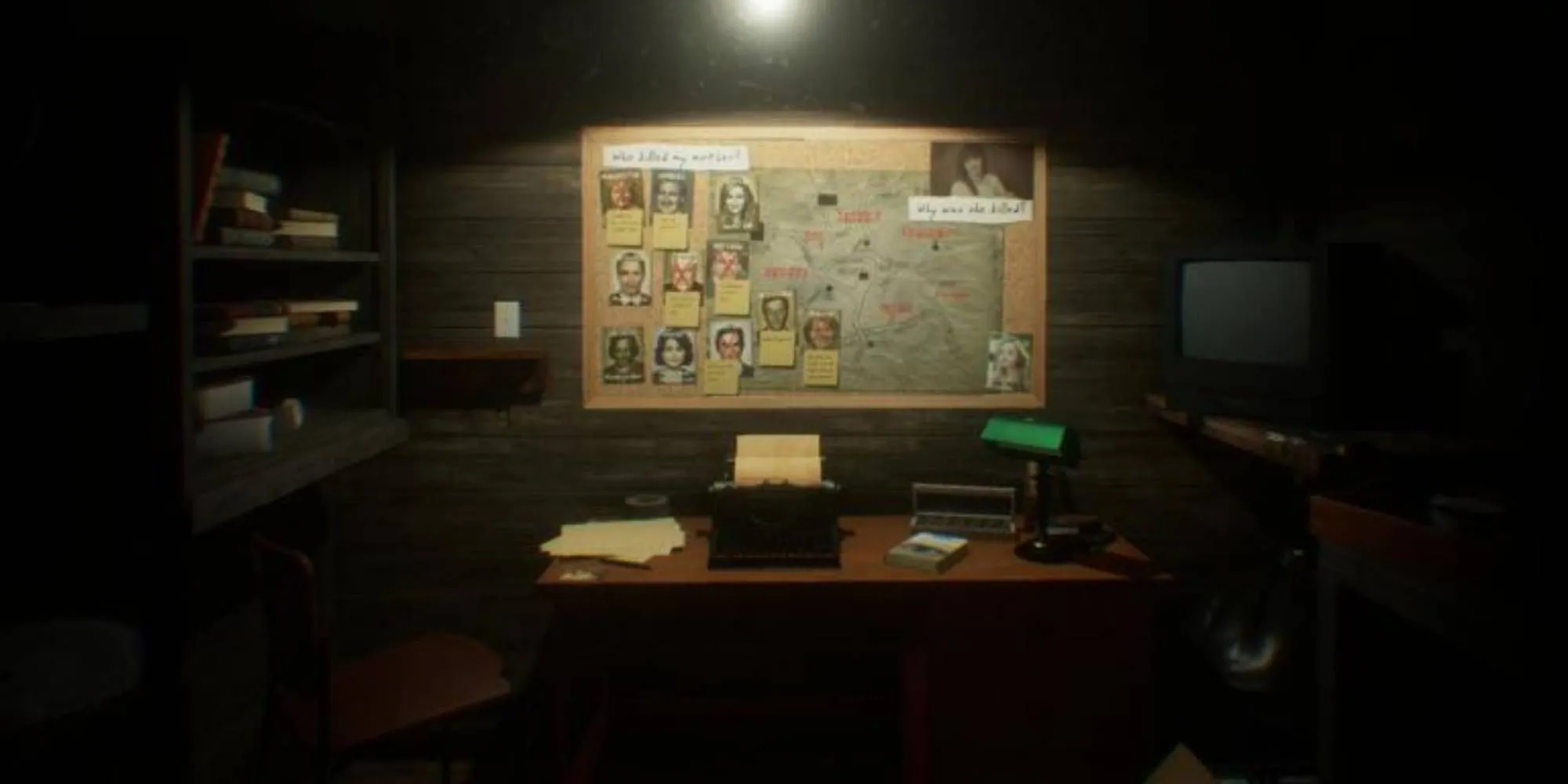 Khung cảnh thị trấn bỏ hoang trong game điều tra The Painscreek Killings.