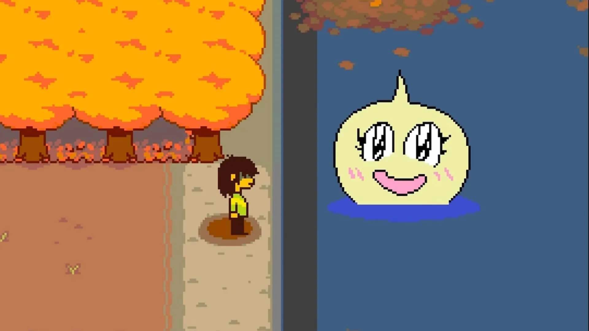 Kris nói chuyện với Onion San trong Deltarune