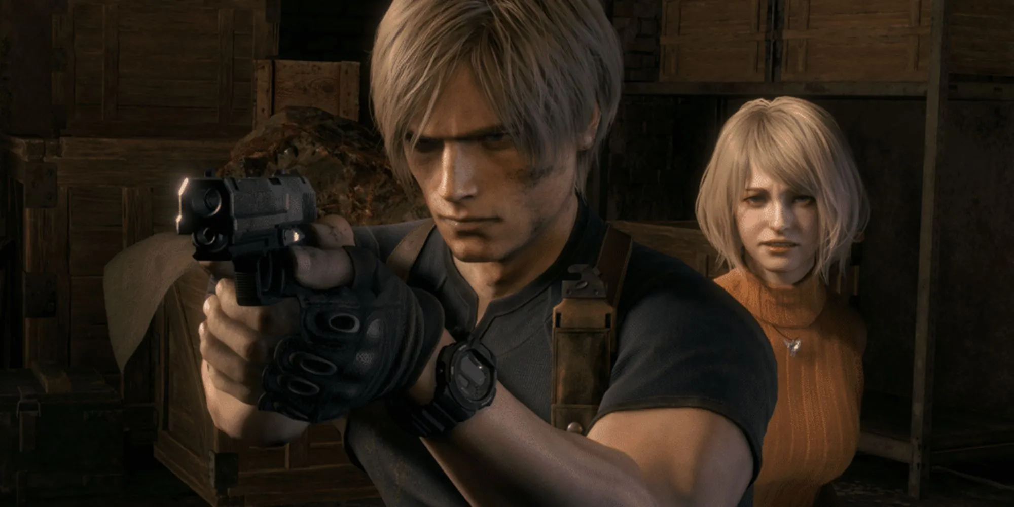 Leon S. Kennedy và Ashley Graham trong Resident Evil 4 Remake đối mặt với hiểm nguy