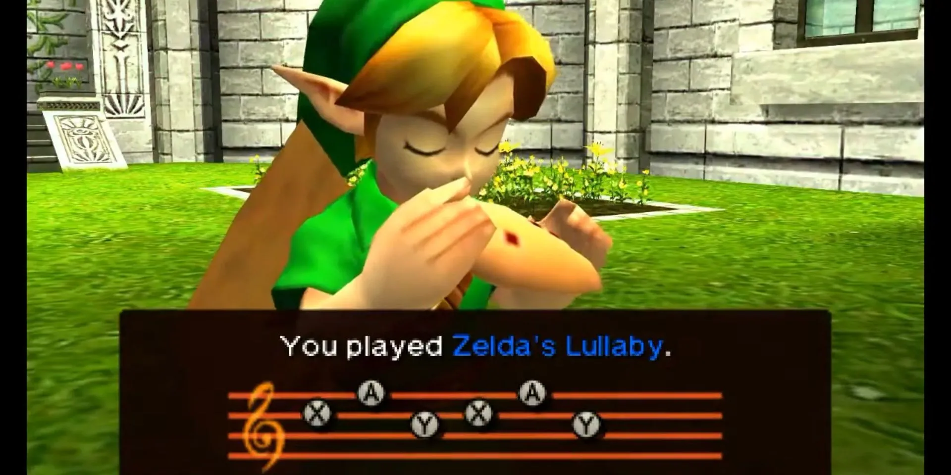 Link hoc bai hat moi bang Ocarina trong The Legend of Zelda Ocarina of Time