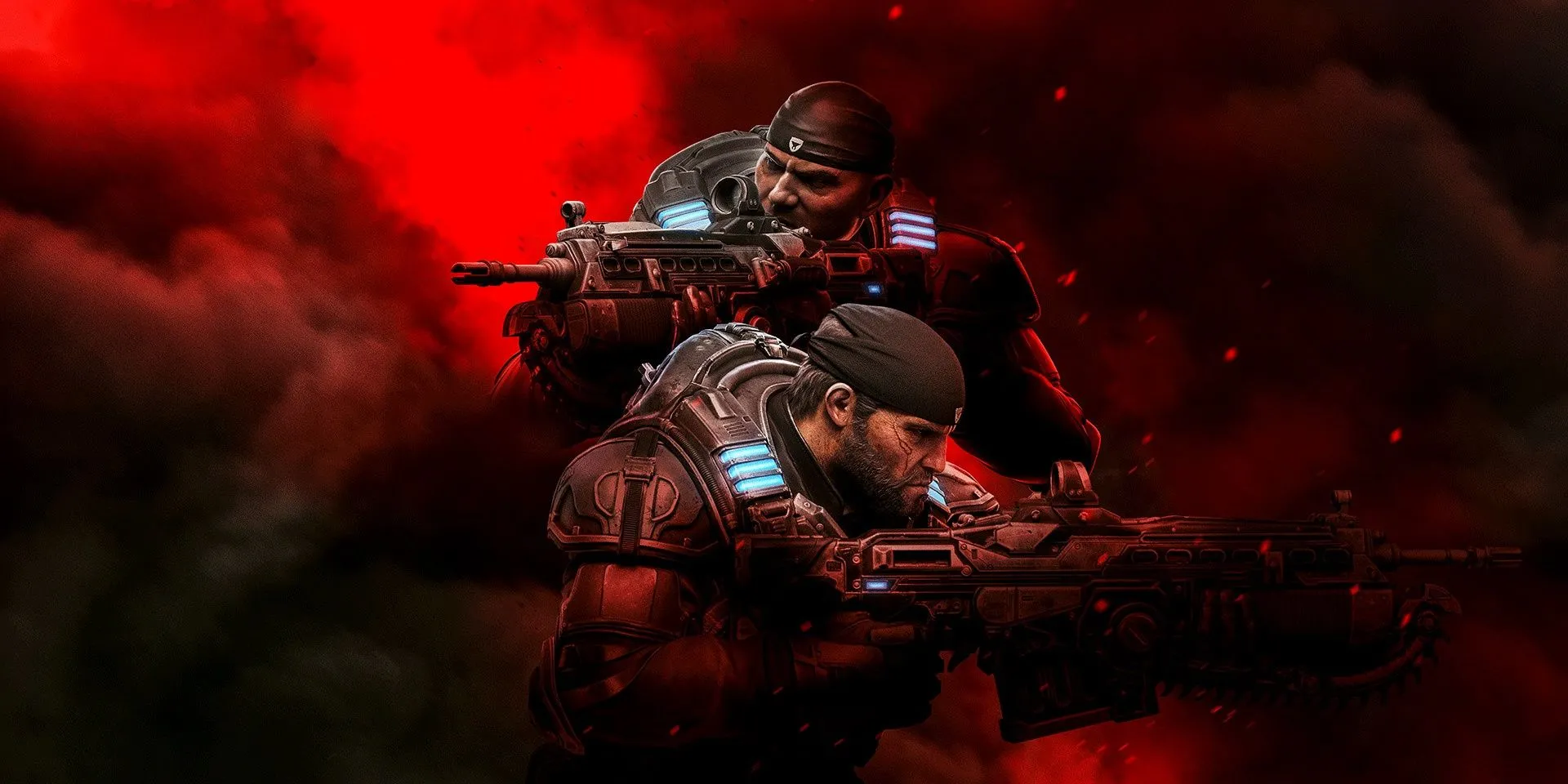 Marcus Fenix và Del Walker chiến đấu trong game bắn súng co-op Gears 5