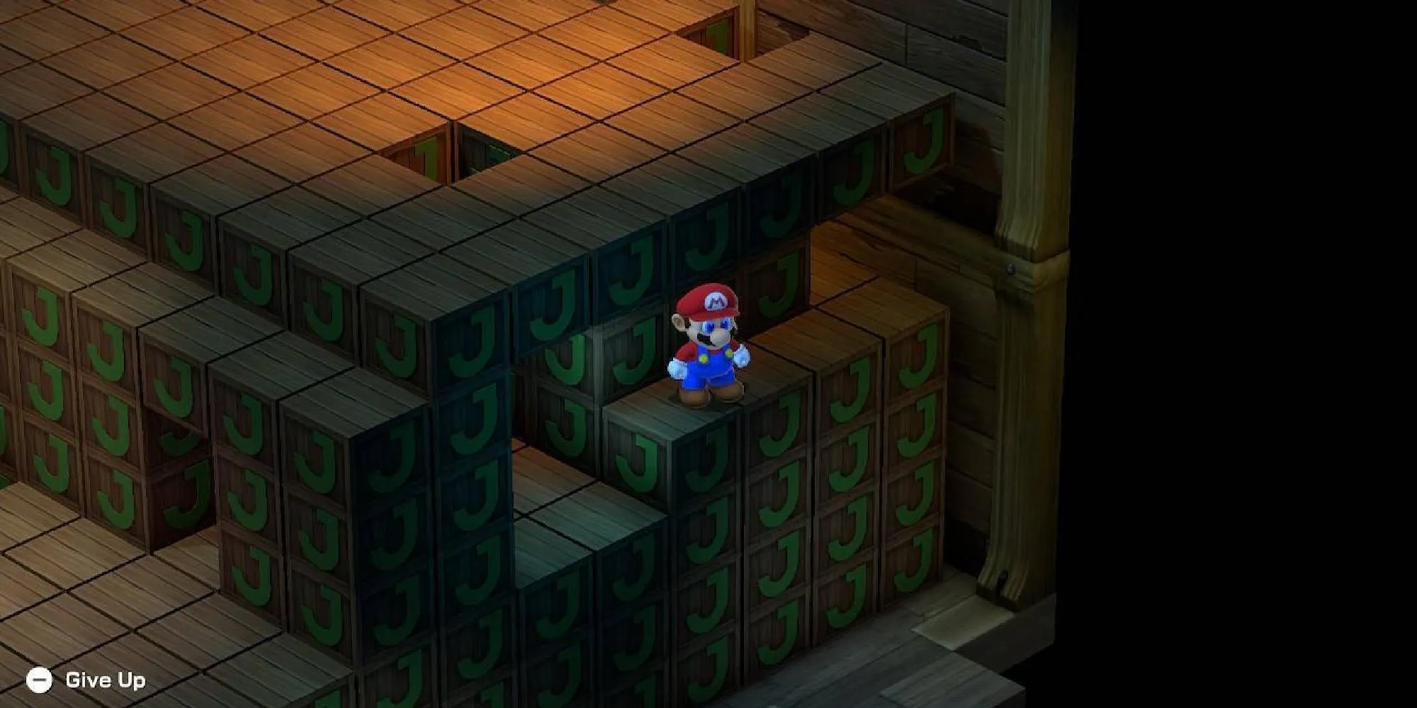 Mê cung 3D với góc nhìn cố định gây khó khăn trong Super Mario RPG