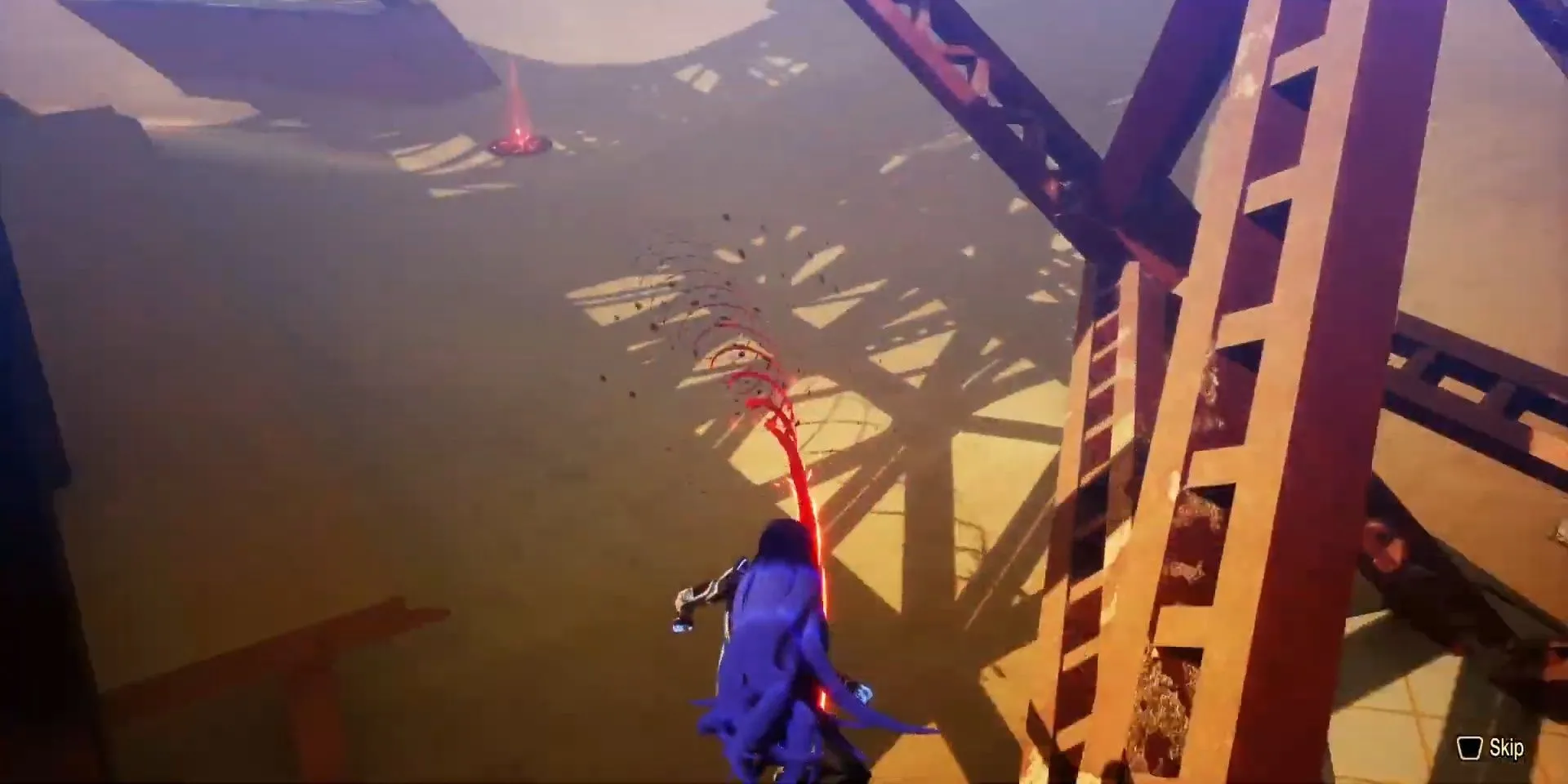 Nahobino trượt trên Magatsu Rail siêu nhiên trong Shin Megami Tensei V: Vengeance