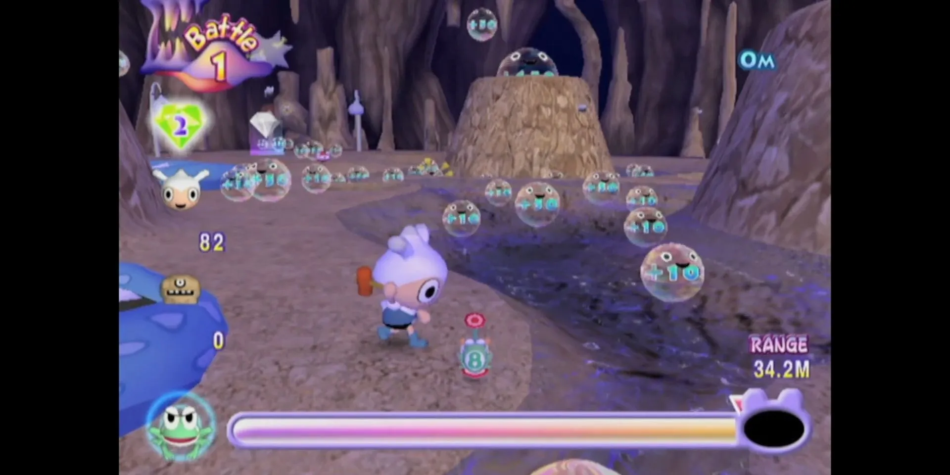 Người chơi chuẩn bị phóng ếch trong game Ribbit King độc đáo