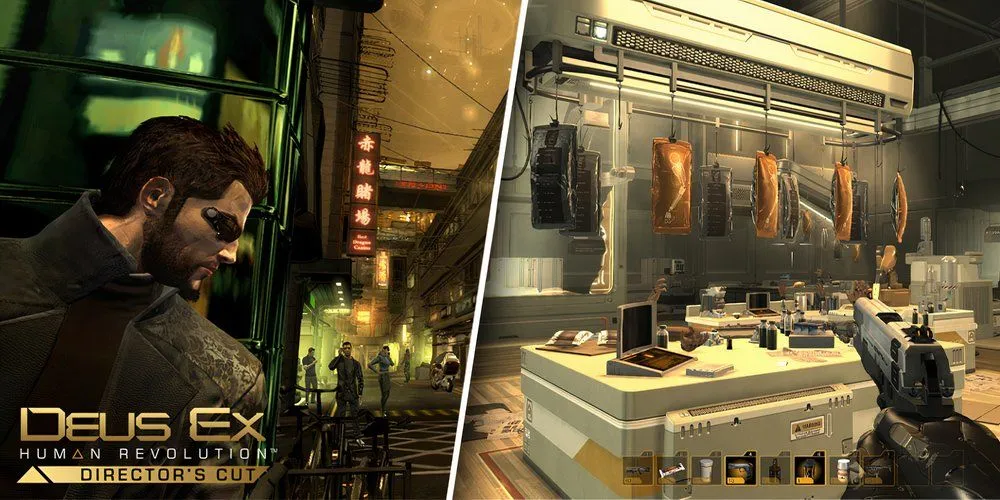 Nhân vật Adam Jensen trong Deus Ex Human Revolution với cánh tay máy móc đặc trưng