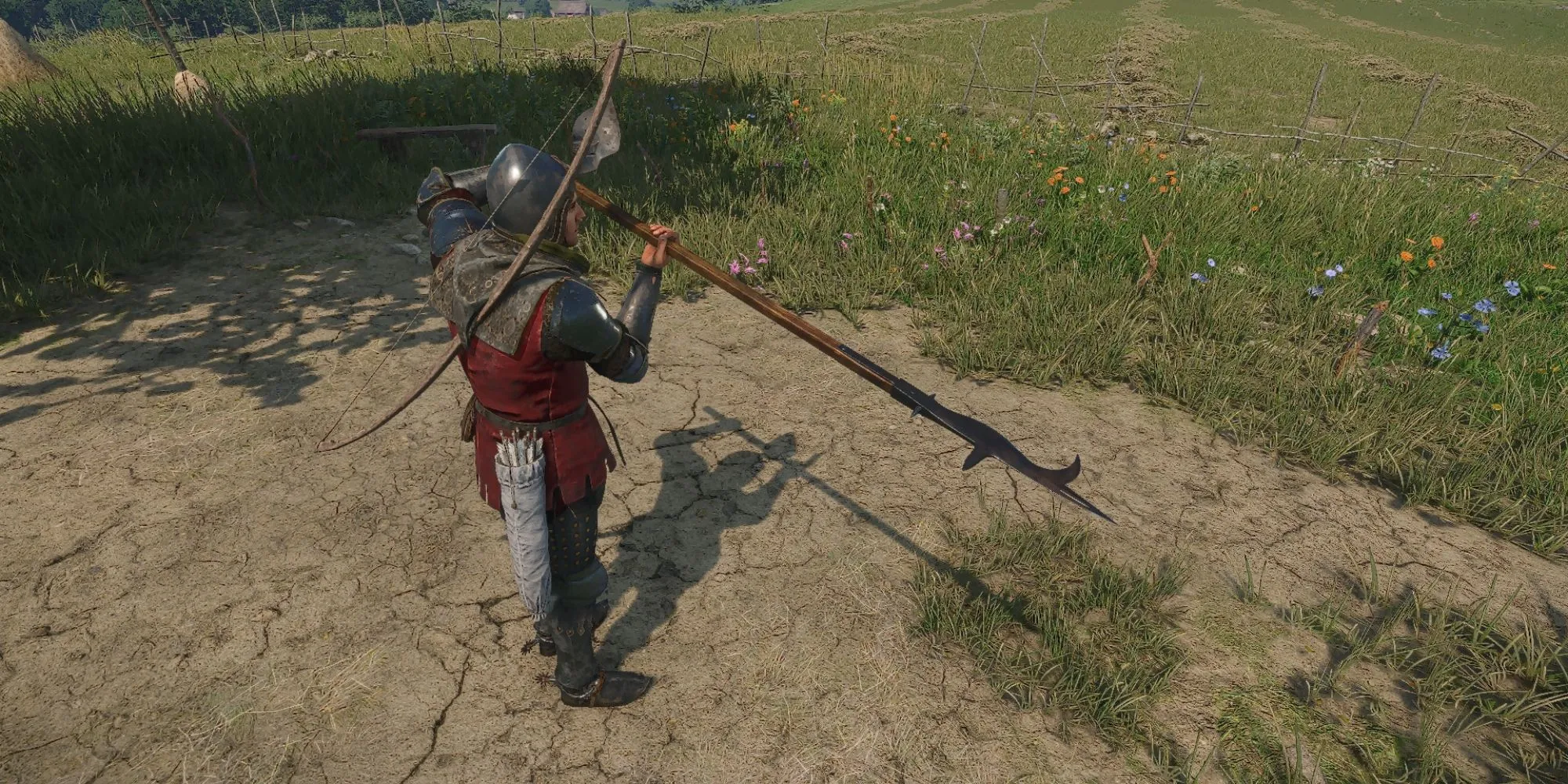Nhân vật Henry trong Kingdom Come Deliverance 2 sử dụng Mã Giác Thương với tầm đánh xa