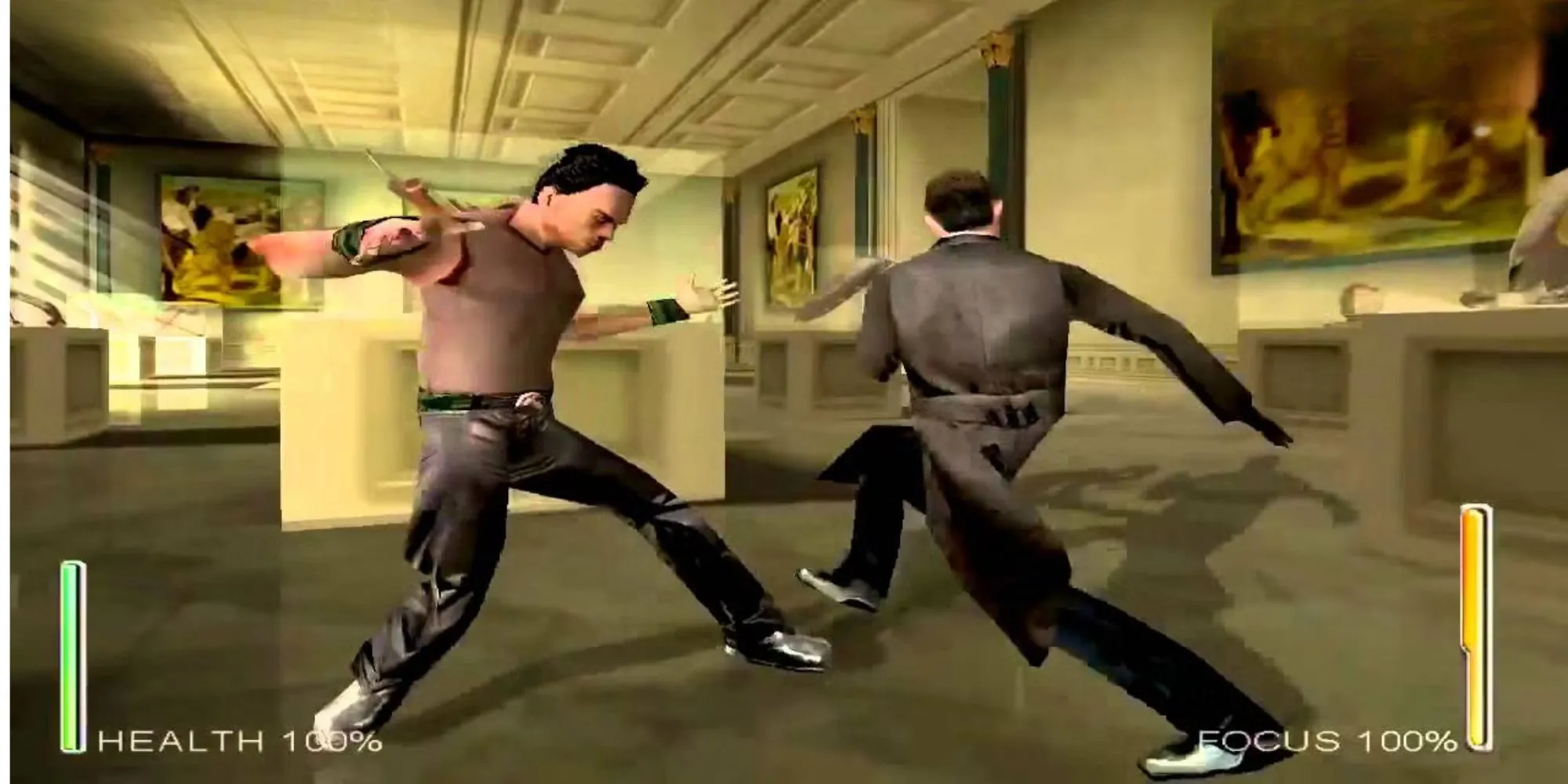 Nhân vật Niobe trong một cảnh hành động của game Enter the Matrix
