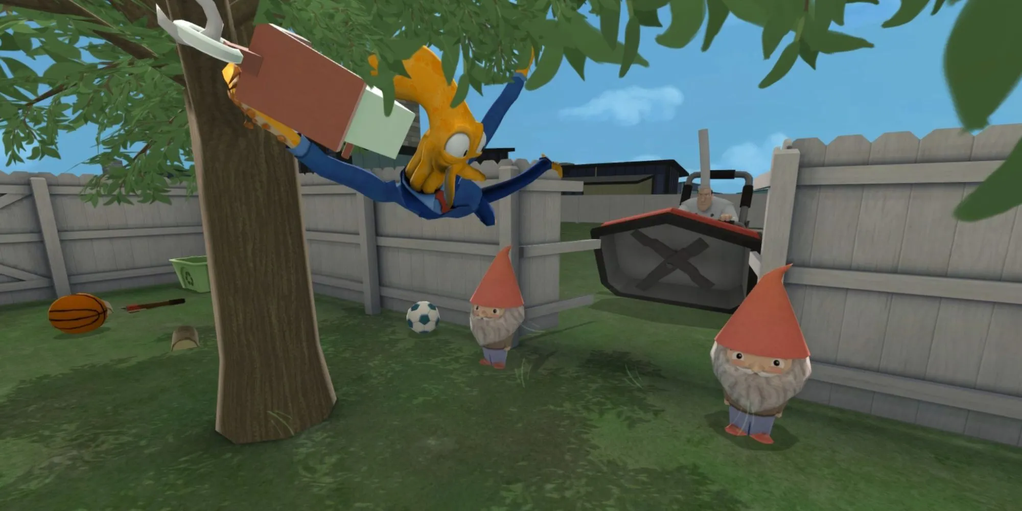 Nhân vật Octodad bị đầu bếp truy đuổi trong game