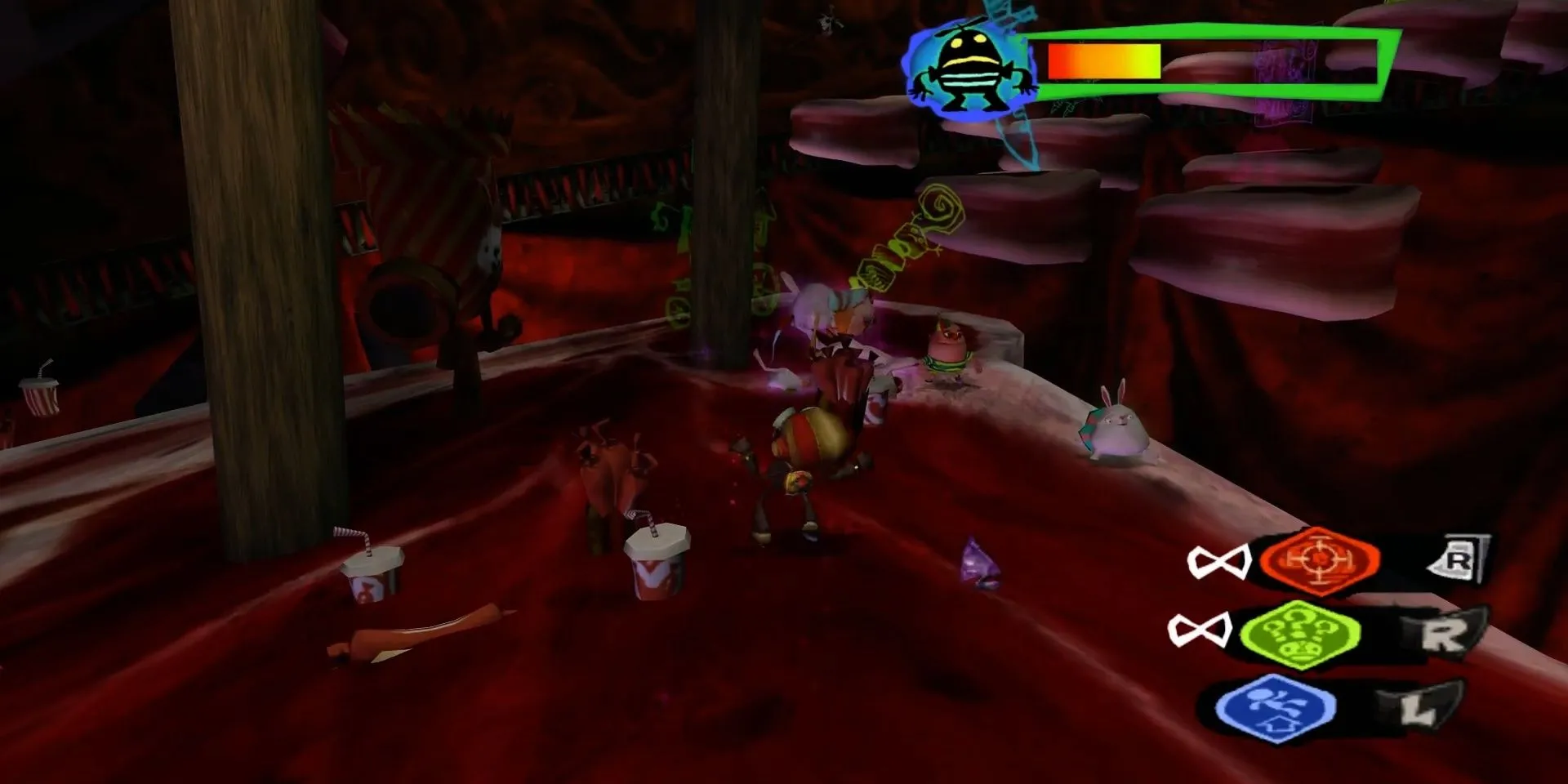 Nhân vật Raz bảo vệ Lil trong game Psychonauts