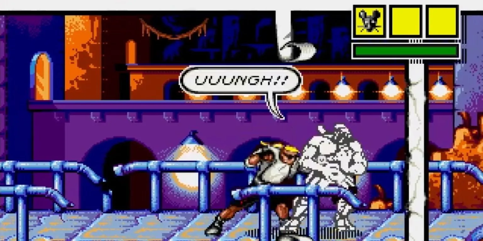 Nhân vật Sketch Turner chiến đấu trong Comix Zone сеттинг truyện tranh