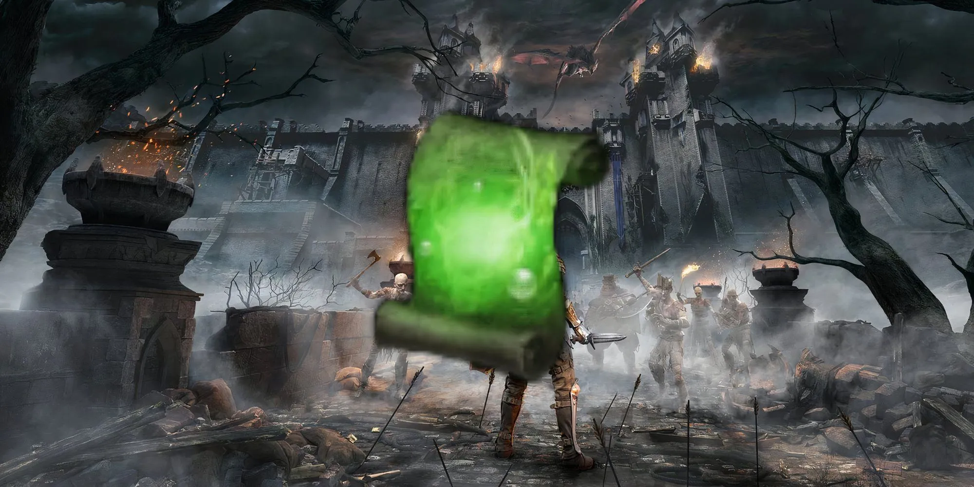 Nhân vật trong Demon's Souls tạo ra một đám mây độc bao trùm kẻ địch