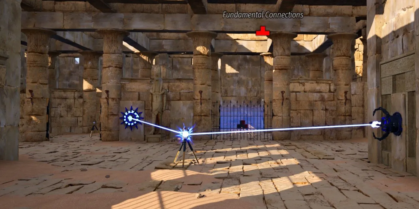 Nhân vật trong The Talos Principle 2 giải câu đố Kết Nối Cơ Bản
