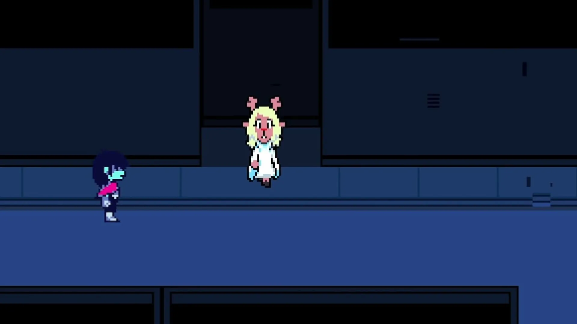 Noelle và Kris đứng cạnh nhau trong một cảnh của Deltarune