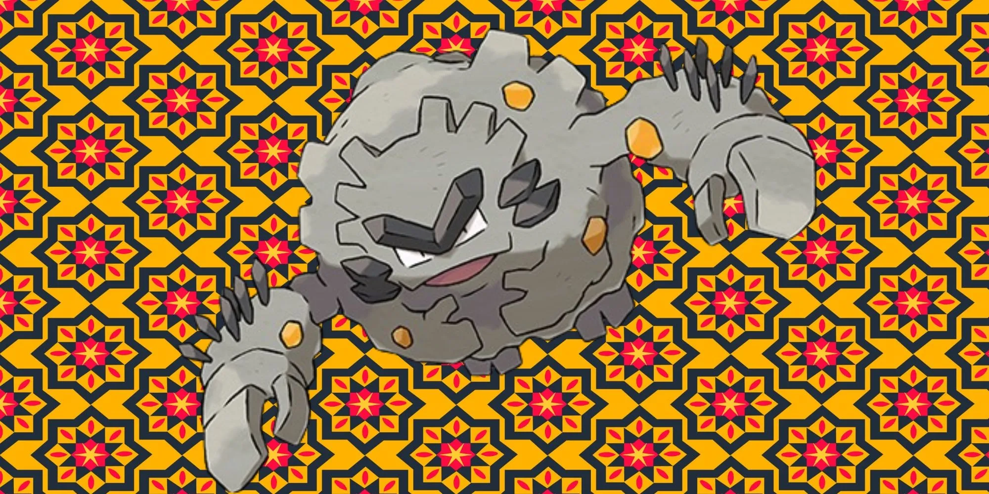 Pokémon Graveler dạng Alola với bộ lông mày rậm và những tinh thể đá điện