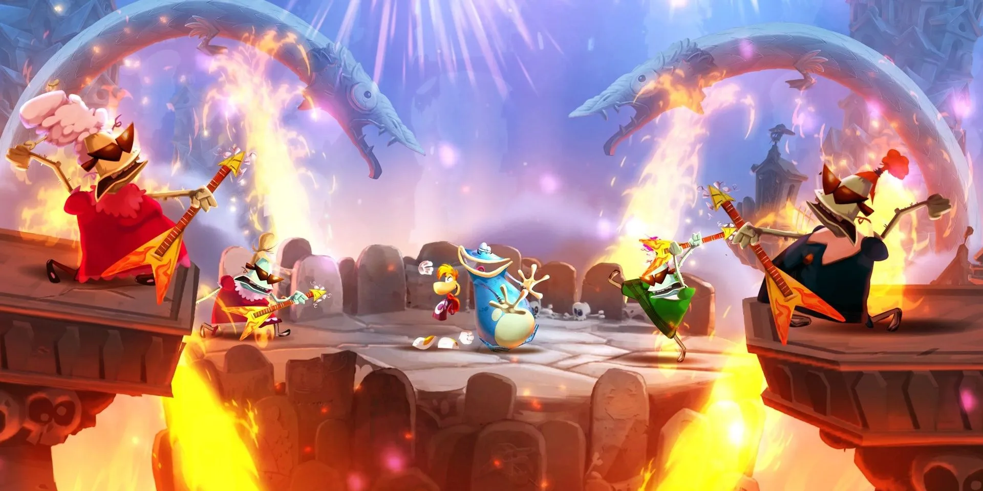 Rayman va dong doi ve dich trong man choi am nhac cua Rayman Legends