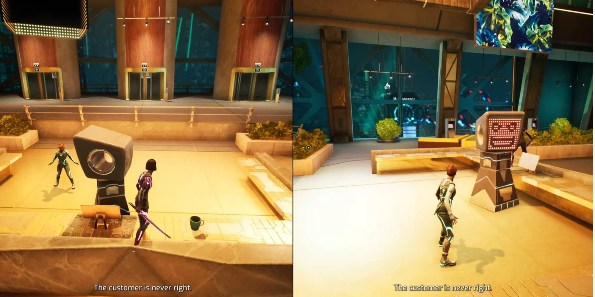 Robot lễ tân nổi điên trong Split Fiction