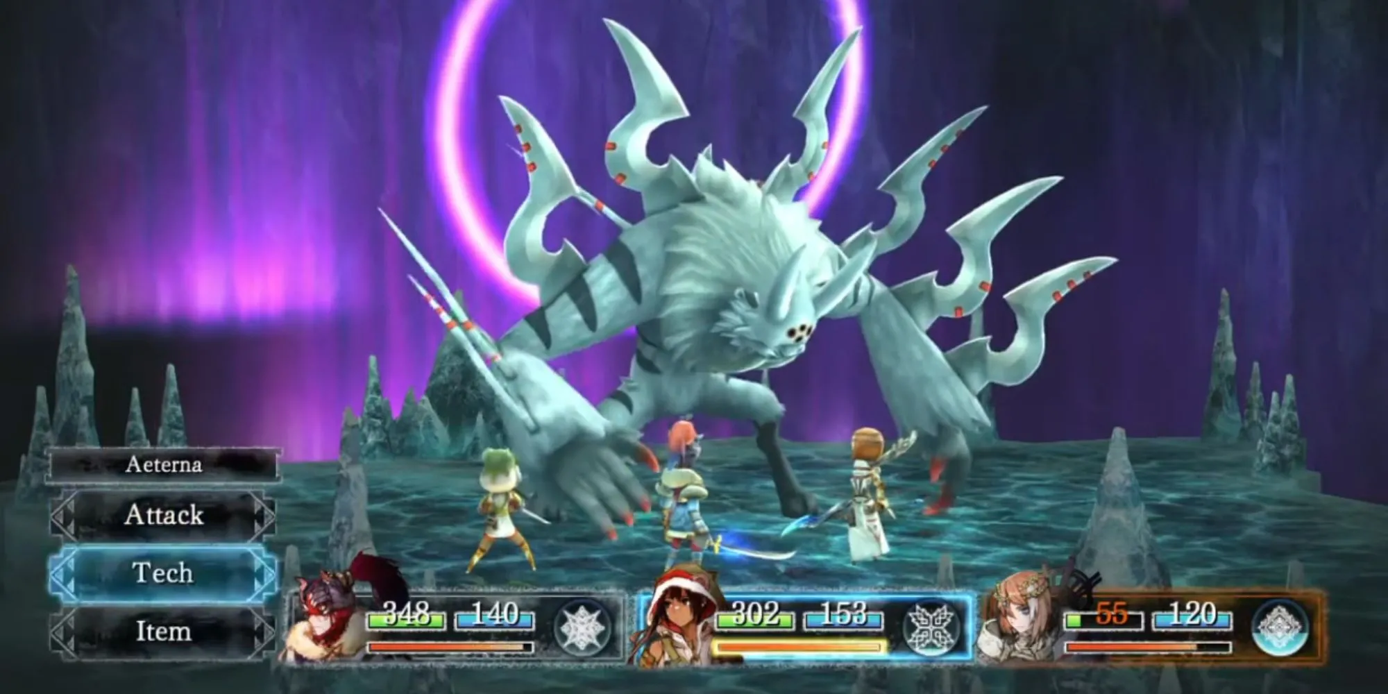 Trận chiến ATB trong I Am Setsuna gợi nhớ Chrono Trigger
