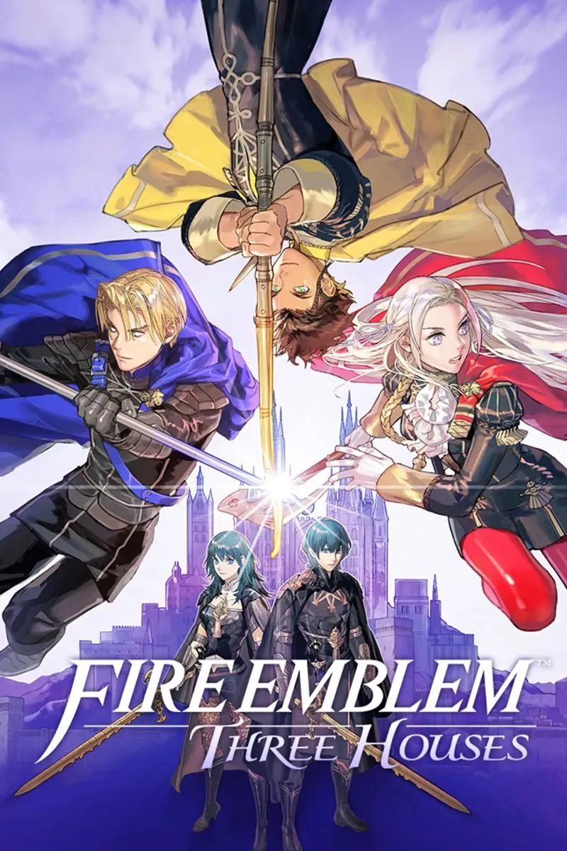 Bìa game Fire Emblem Three Houses với các nhân vật chính diện
