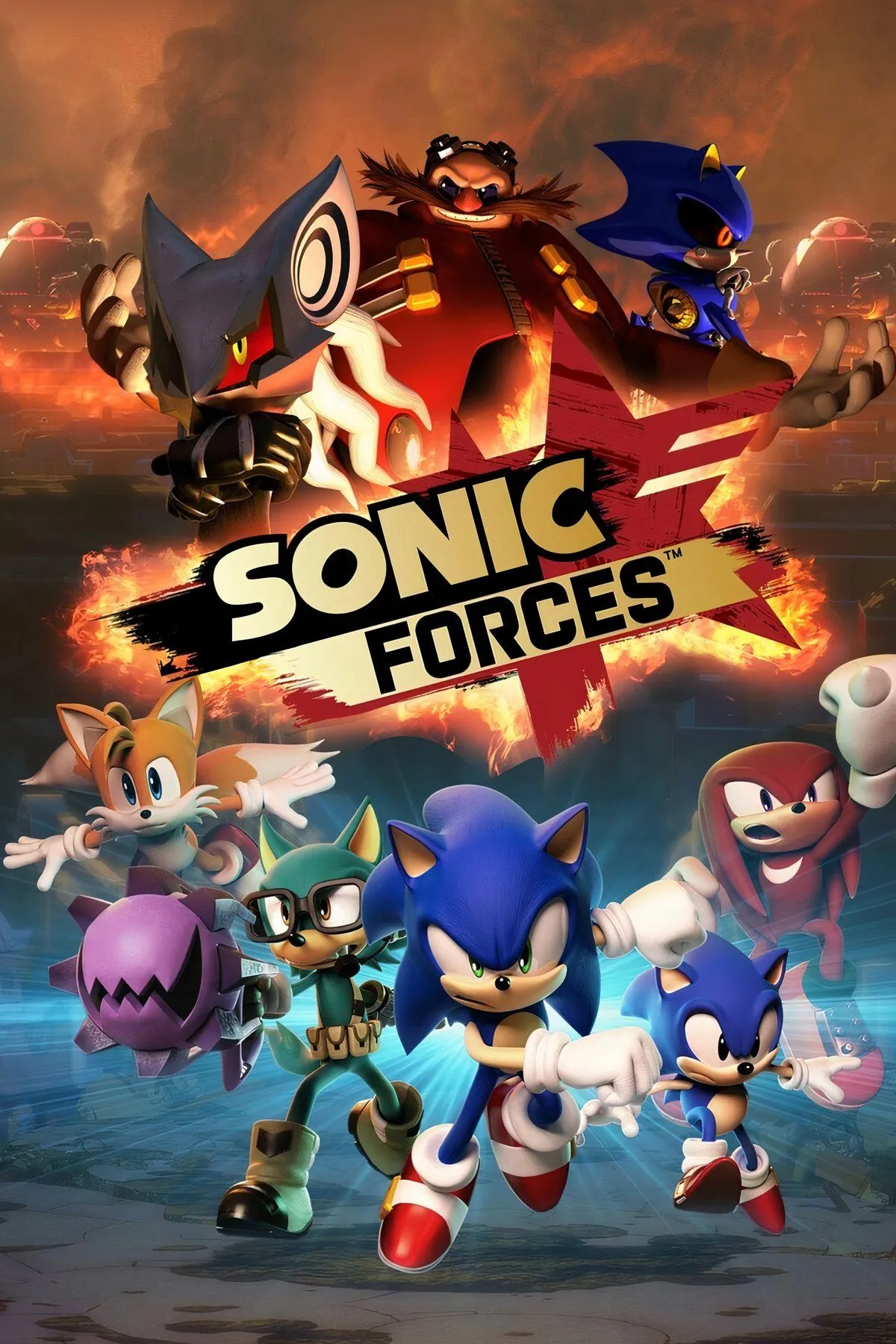 Bìa game Sonic Forces với các nhân vật quen thuộc