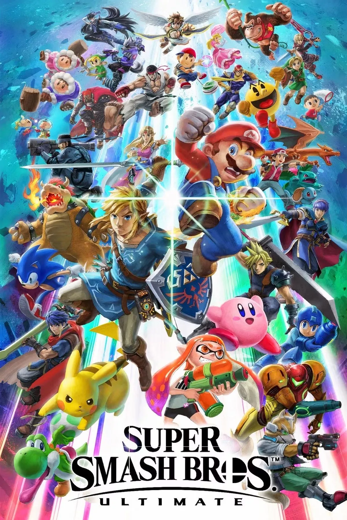 Bìa game Super Smash Bros. Ultimate với dàn nhân vật đối kháng hùng hậu