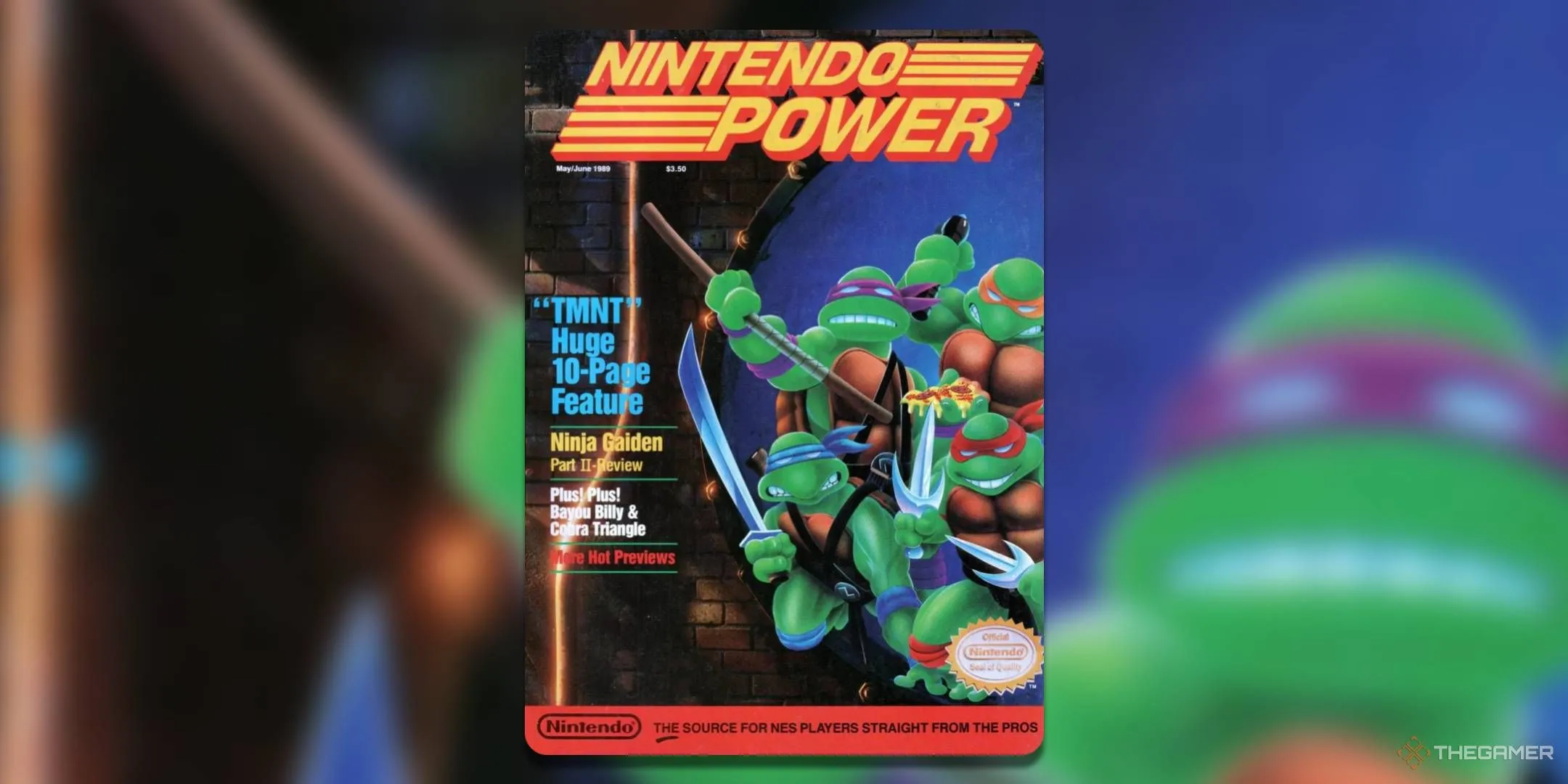 Bìa tạp chí Nintendo Power Volume 6, ấn bản tháng 5/6 năm 1989, giới thiệu Teenage Mutant Ninja Turtles.