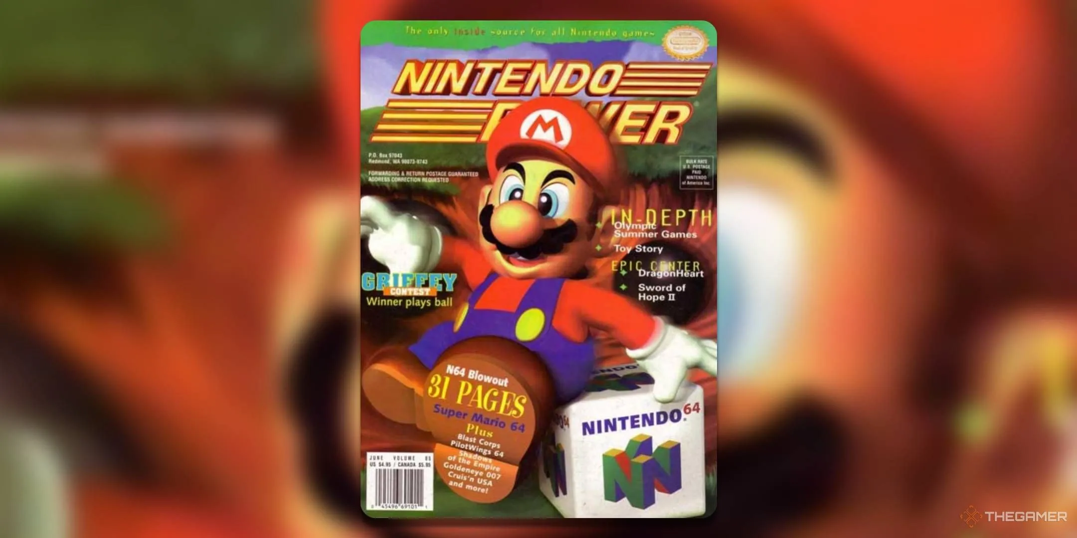 Bìa tạp chí Nintendo Power Volume 85, số tháng 6 năm 1996, với hình ảnh Super Mario 64.