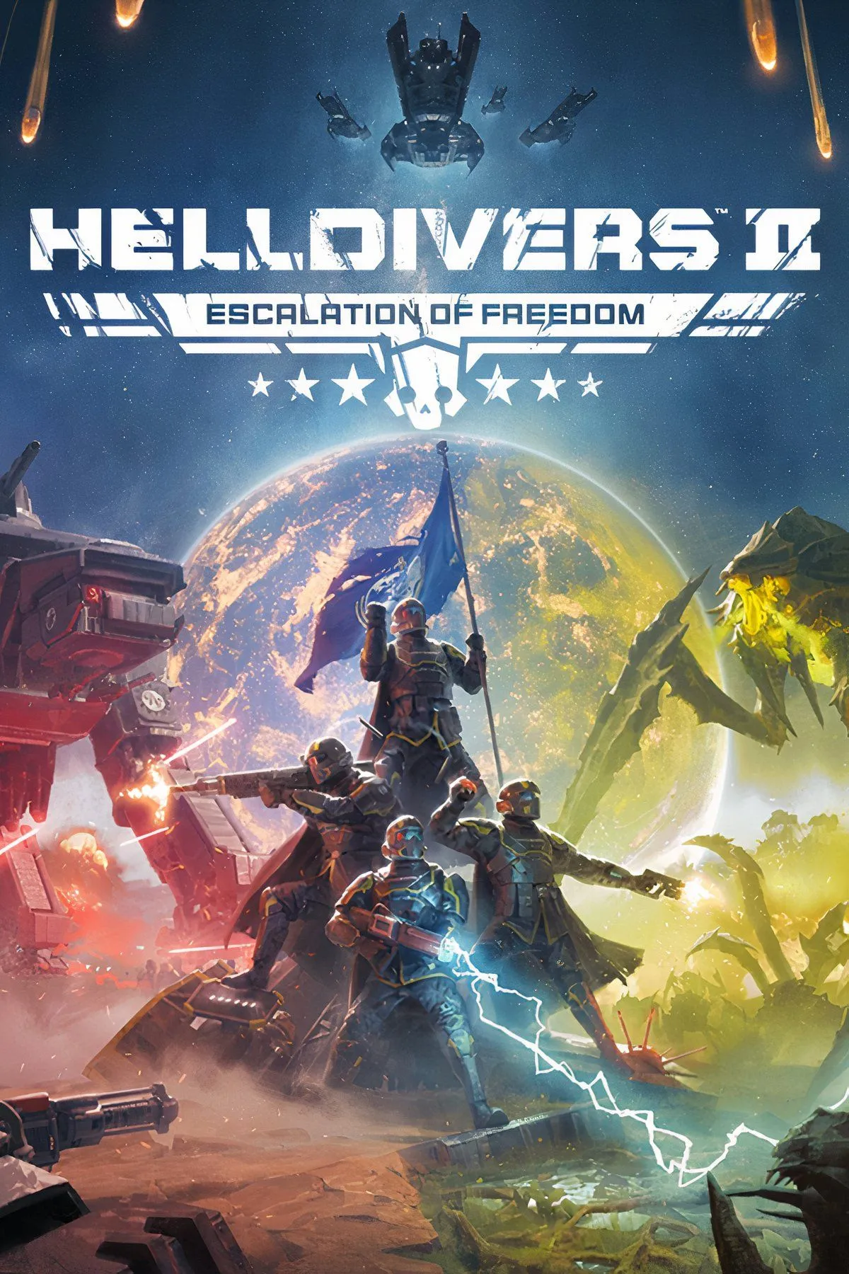 Bộ sưu tập ảnh tổng hợp từ game Helldivers 2, thể hiện các pha hành động và môi trường chiến đấu đa dạng.