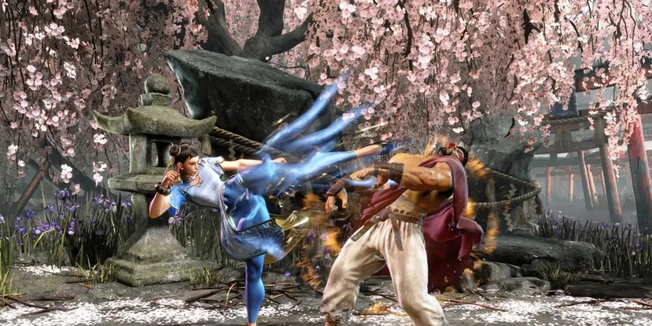 Hai võ sĩ Ryu và Luke đối đầu trong một trận đấu căng thẳng trên sàn đấu Street Fighter 6